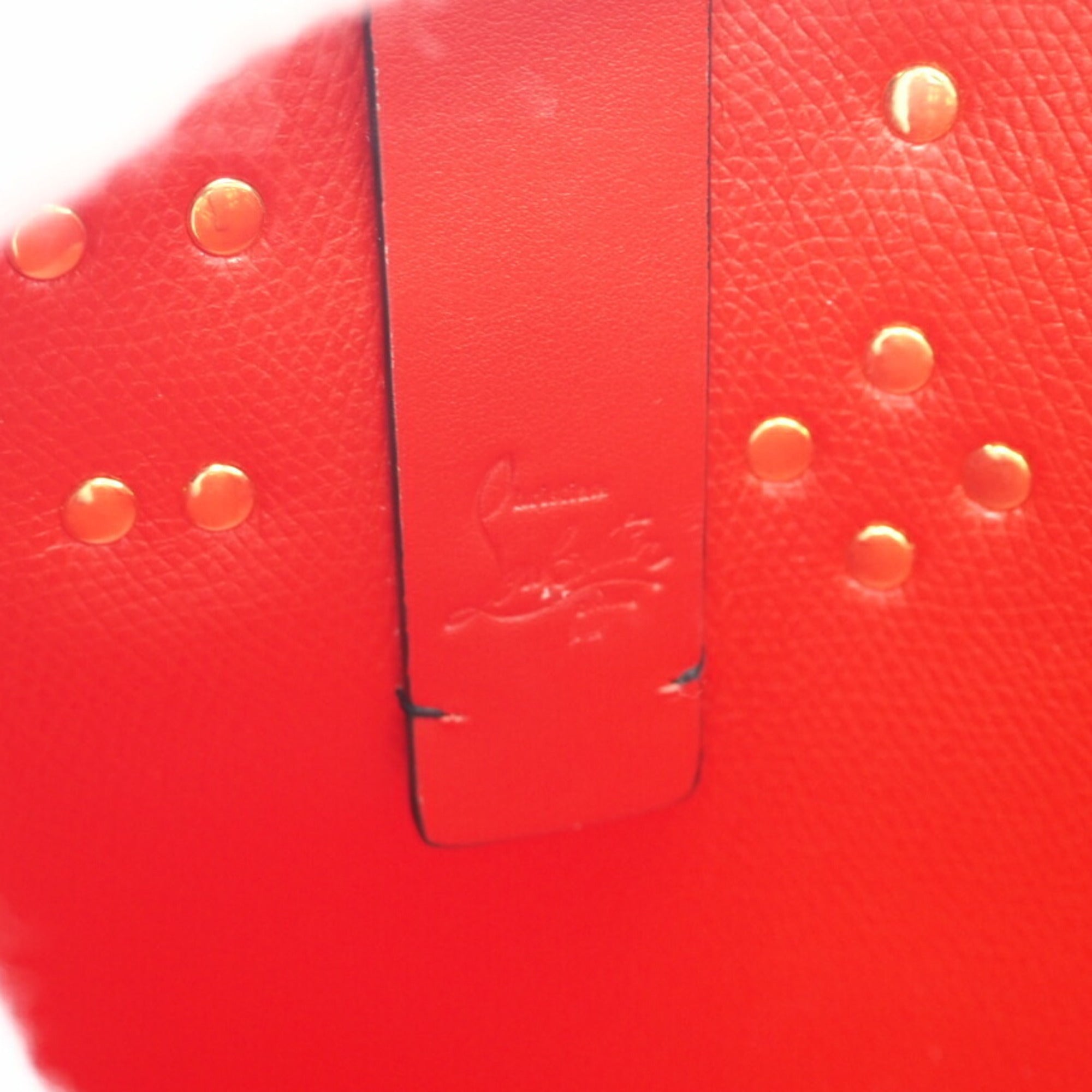 Christian Louboutin Black Red Color Leather Shoulder Bag (Pre-Owned)