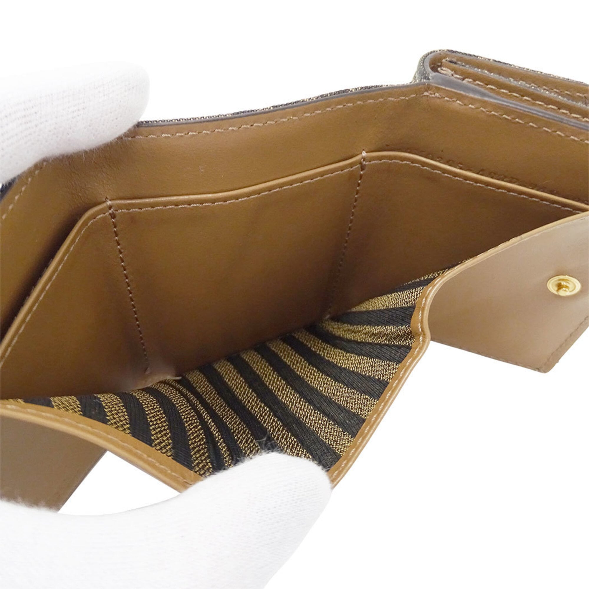 Fendi Brown Canvas Wallet (Tri-Fold) (Pre-Owned)