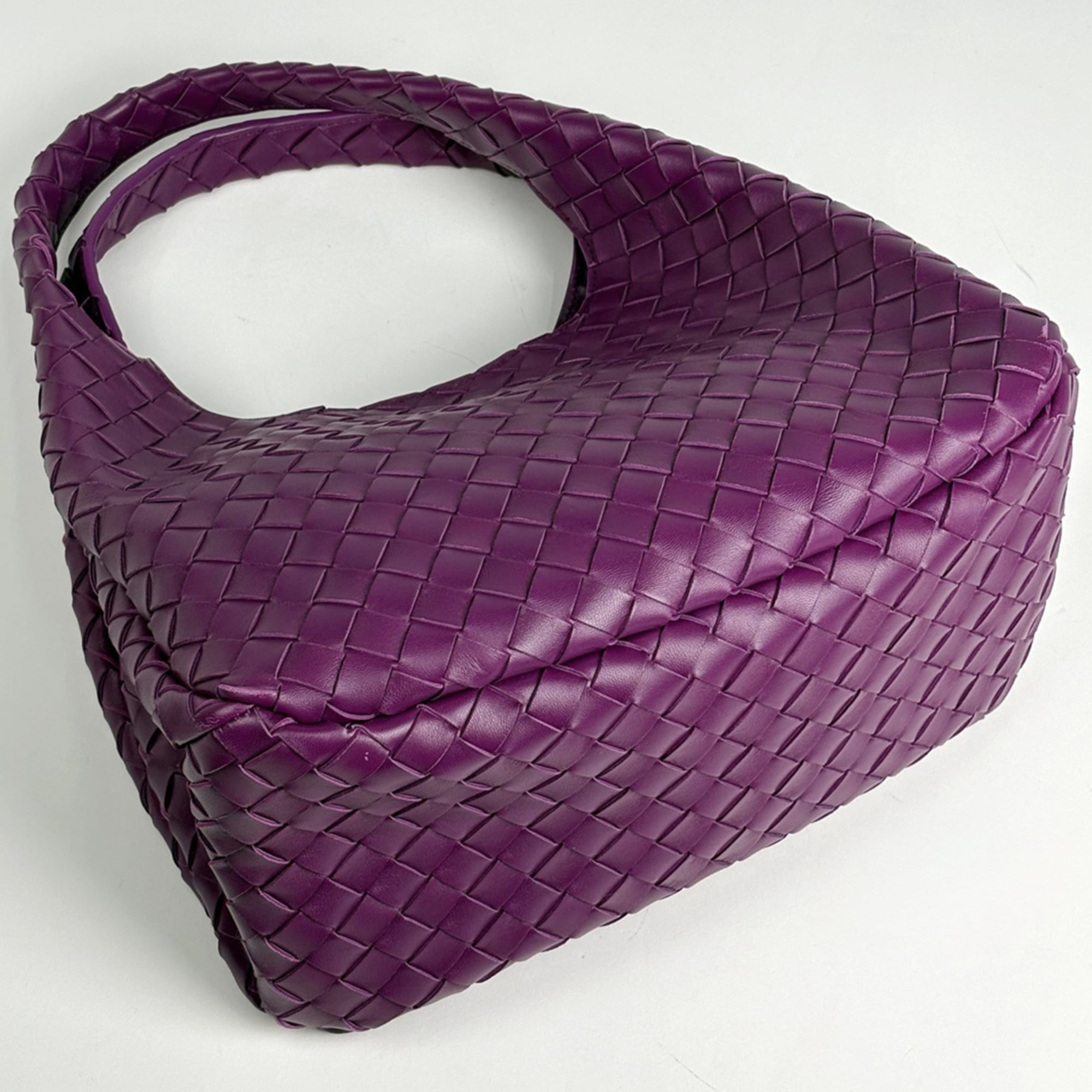 Bottega Veneta Intrecciato Purple Leather Tote Bag (Pre-Owned)