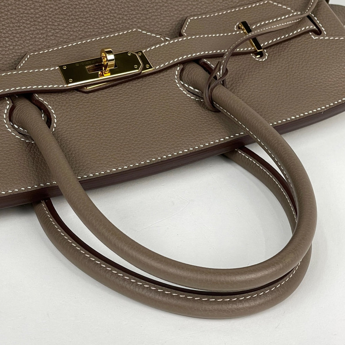 Hermes Birkin Etoupe Gray Togo Leather Handbag (Pre-Owned)