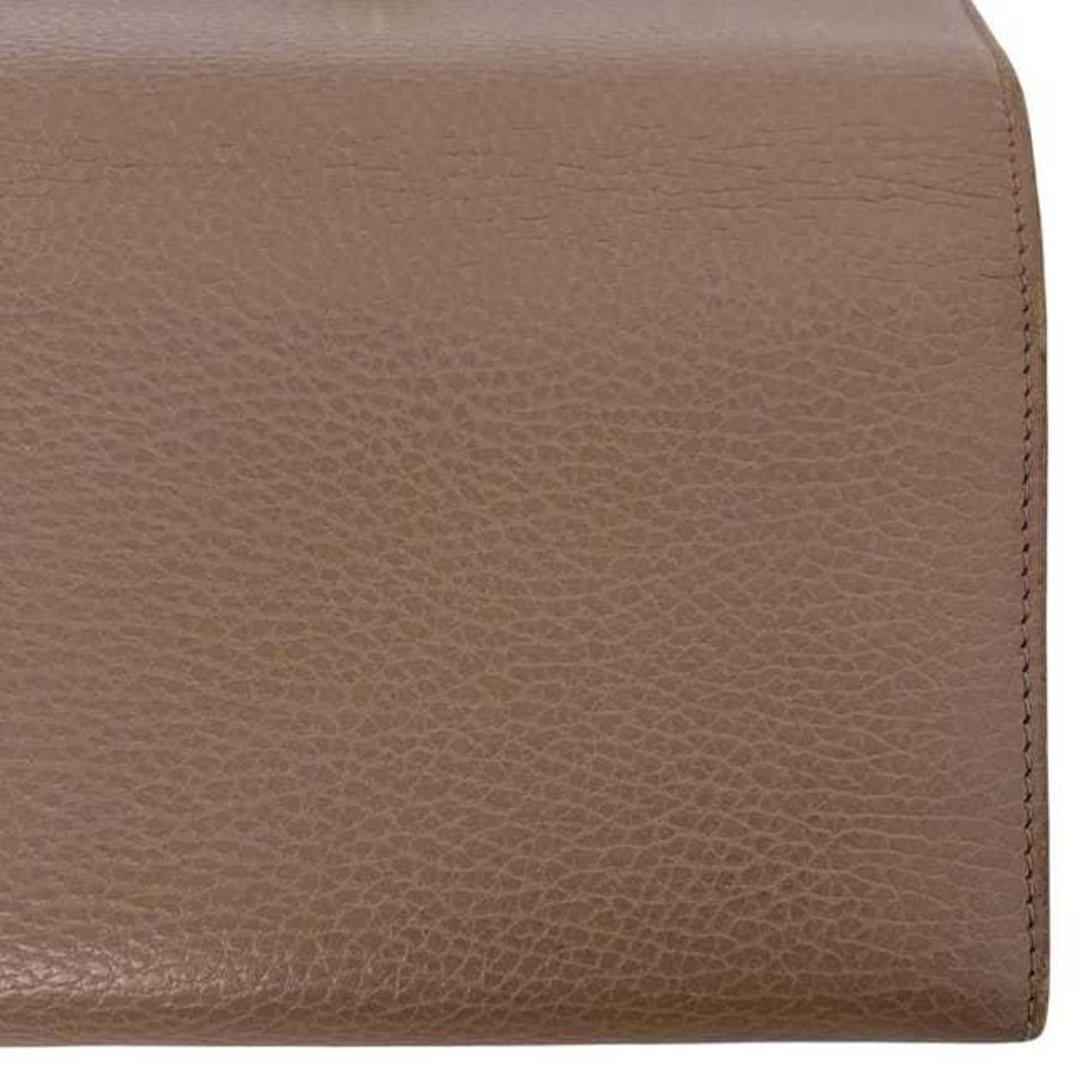 Gucci Pink Beige Leather Long Wallet (Bi-Fold) (Pre-Owned)