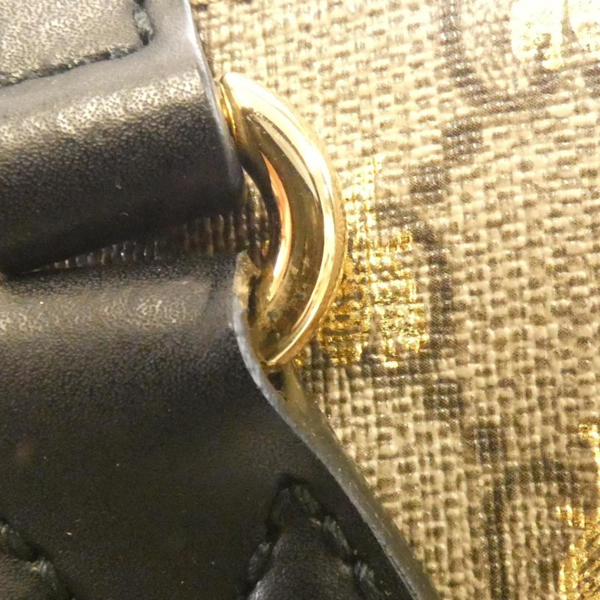 Gucci Beige Black Gg Supreme Handbag (Pre-Owned)
