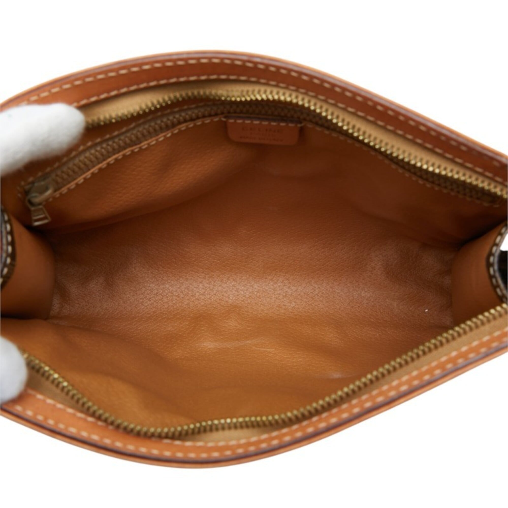Celine Brown Pvc Leather Clutch Bag (Pre-Owned)