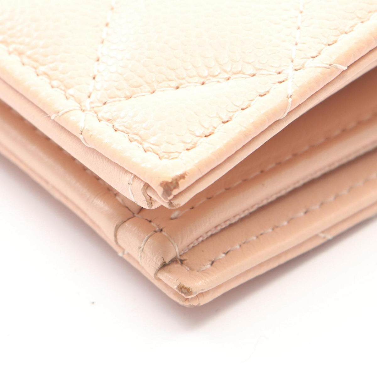 Chanel Pink Grained Calfskin Wallet (Bi-Fold) (Pre-Owned)