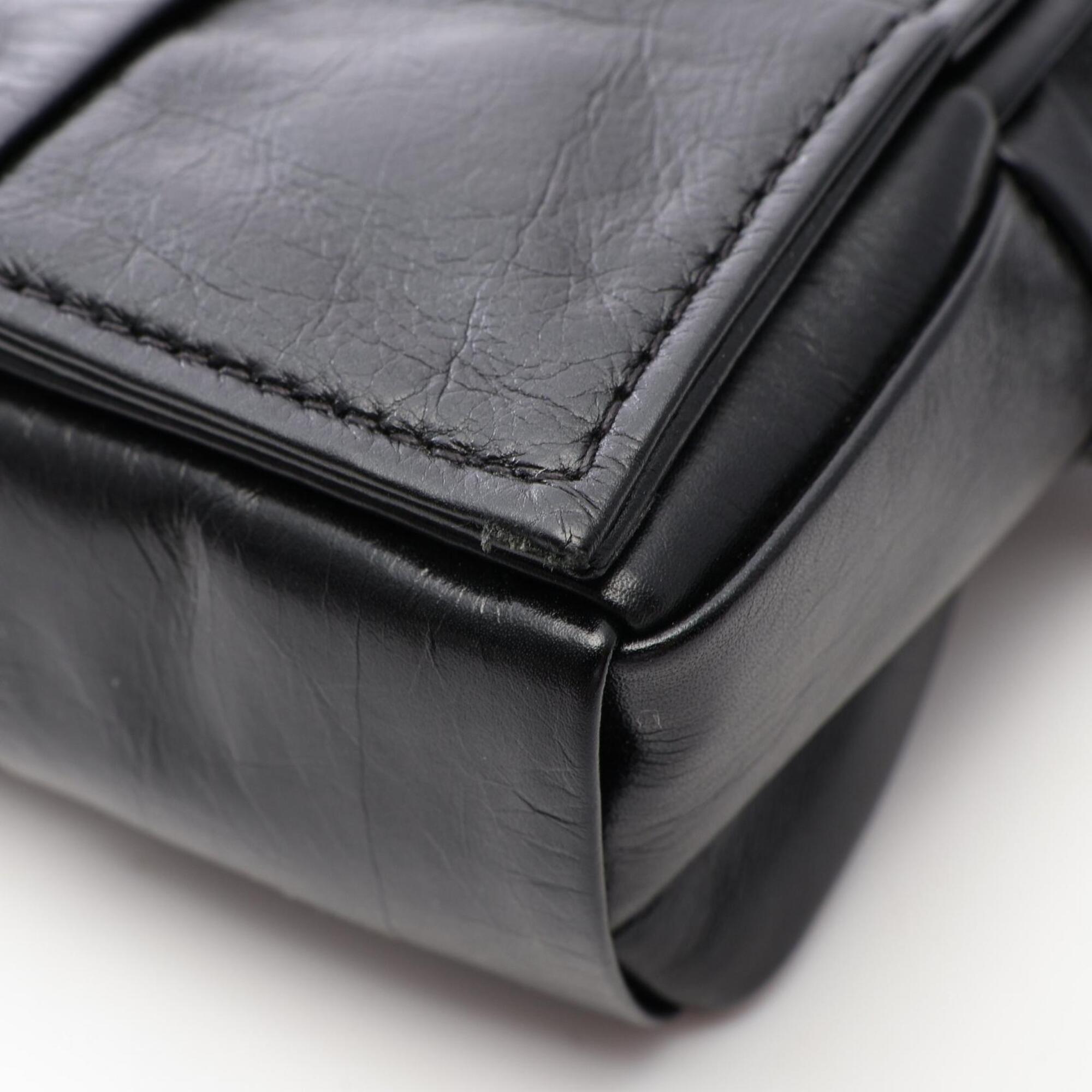 Bottega Veneta Black Leather Fanny Pack Handbag (Pre-Owned)