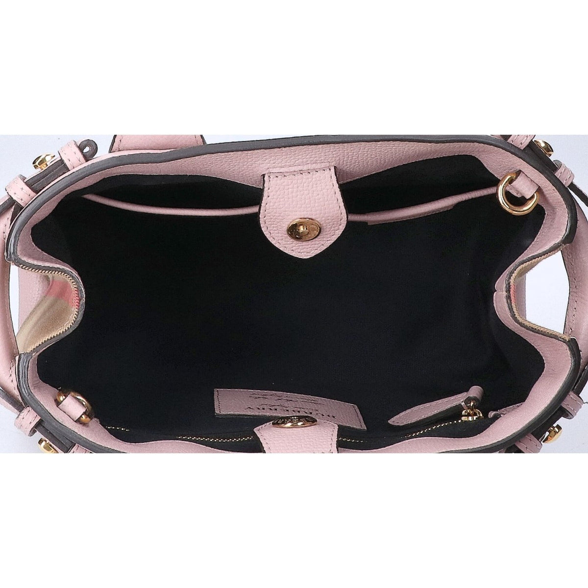 Burberry Gray Pink Leather Handbag Shoulder Bag (Pre-Owned)
