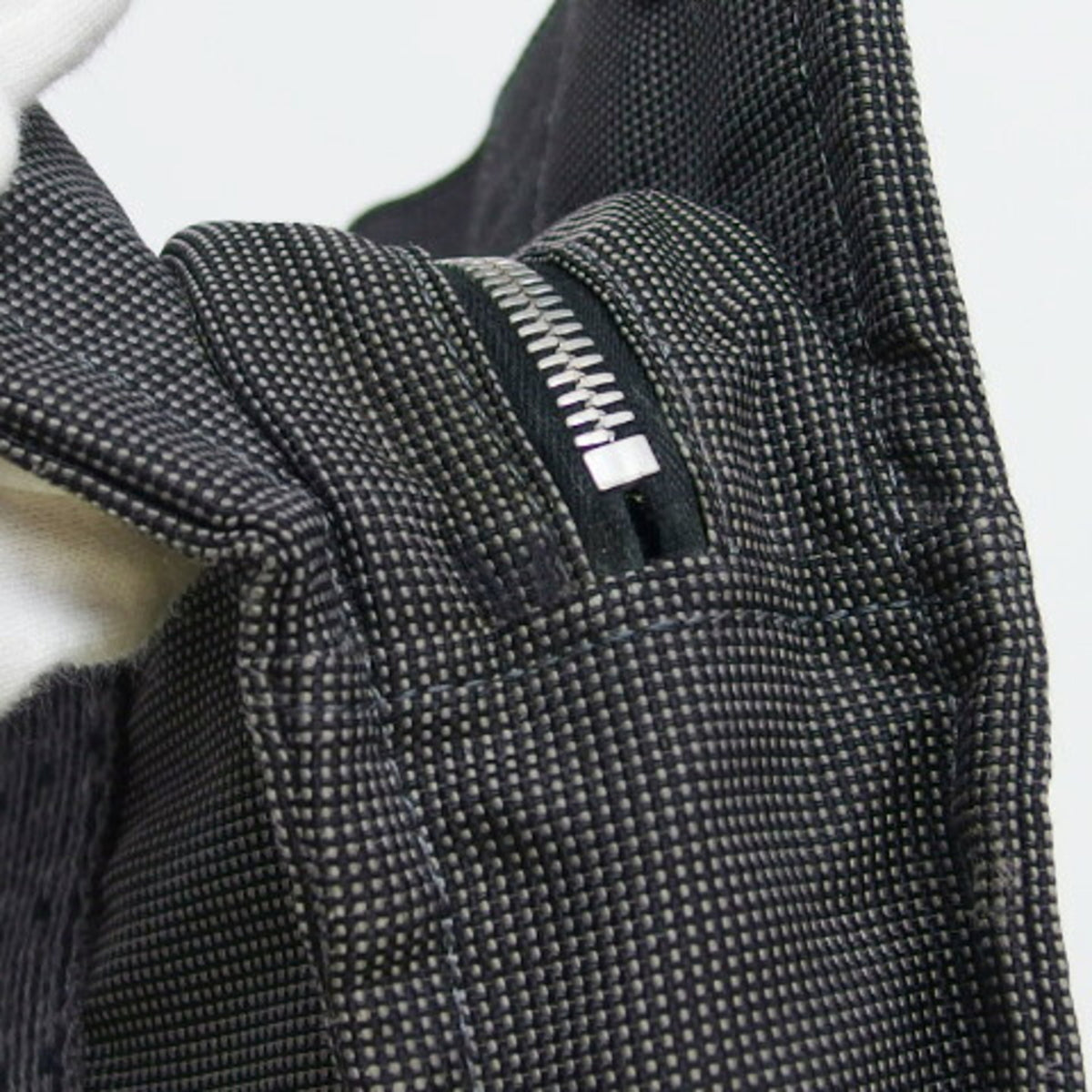 Hermes Her Line Gray Nylon Canvas Handbag Tote Bag (Pre-Owned)