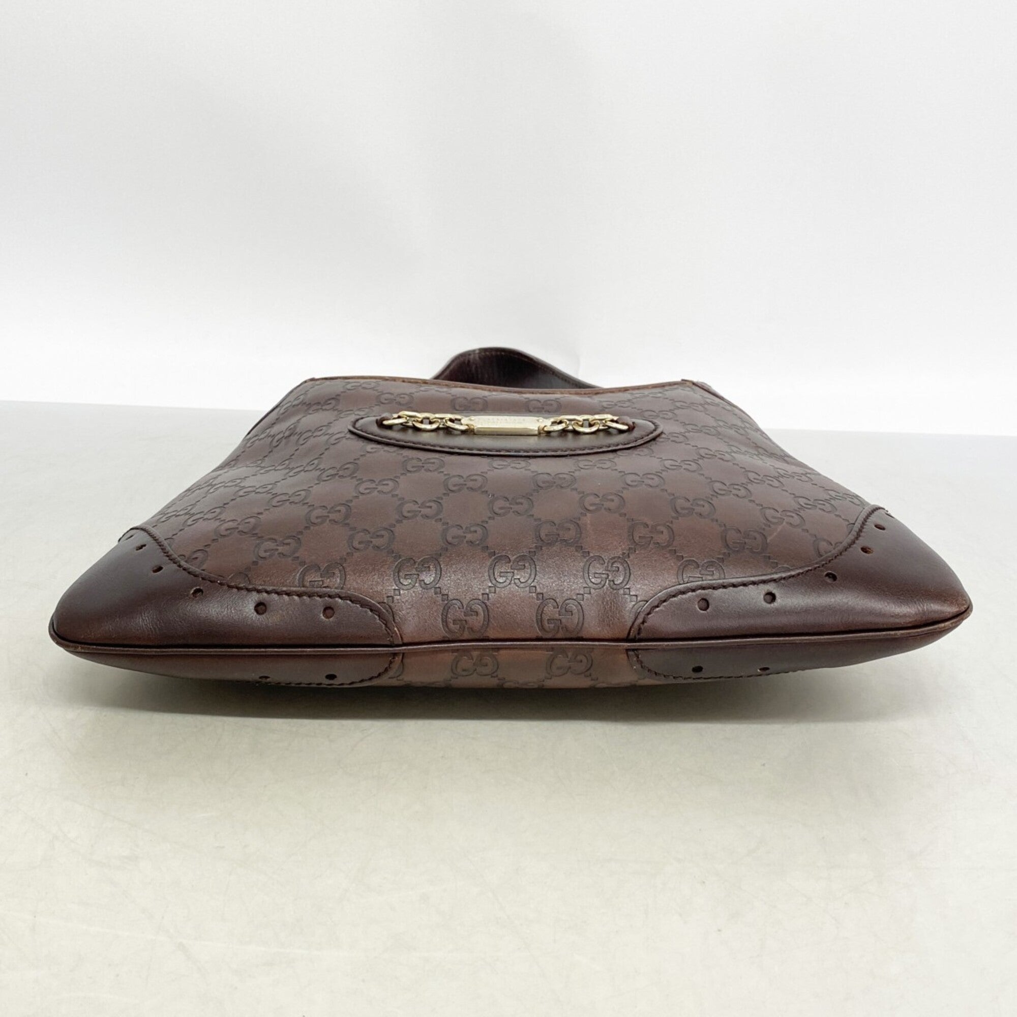 Gucci Dark Brown Leather Shoulder Bag (Pre-Owned)