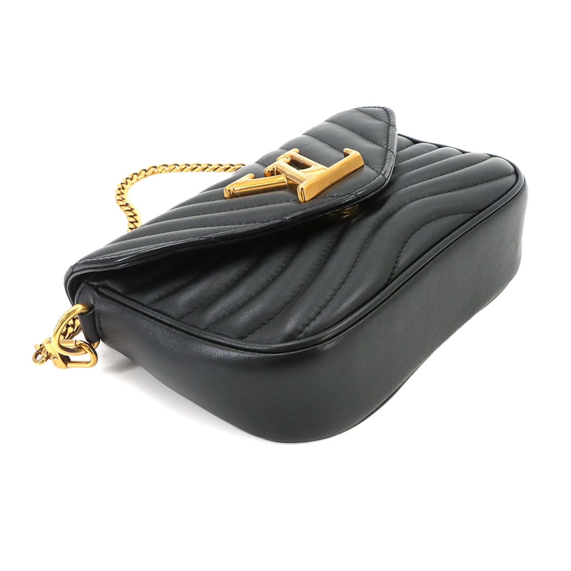 Louis Vuitton Black Leather Pochette Shoulder Bag (Pre-Owned)