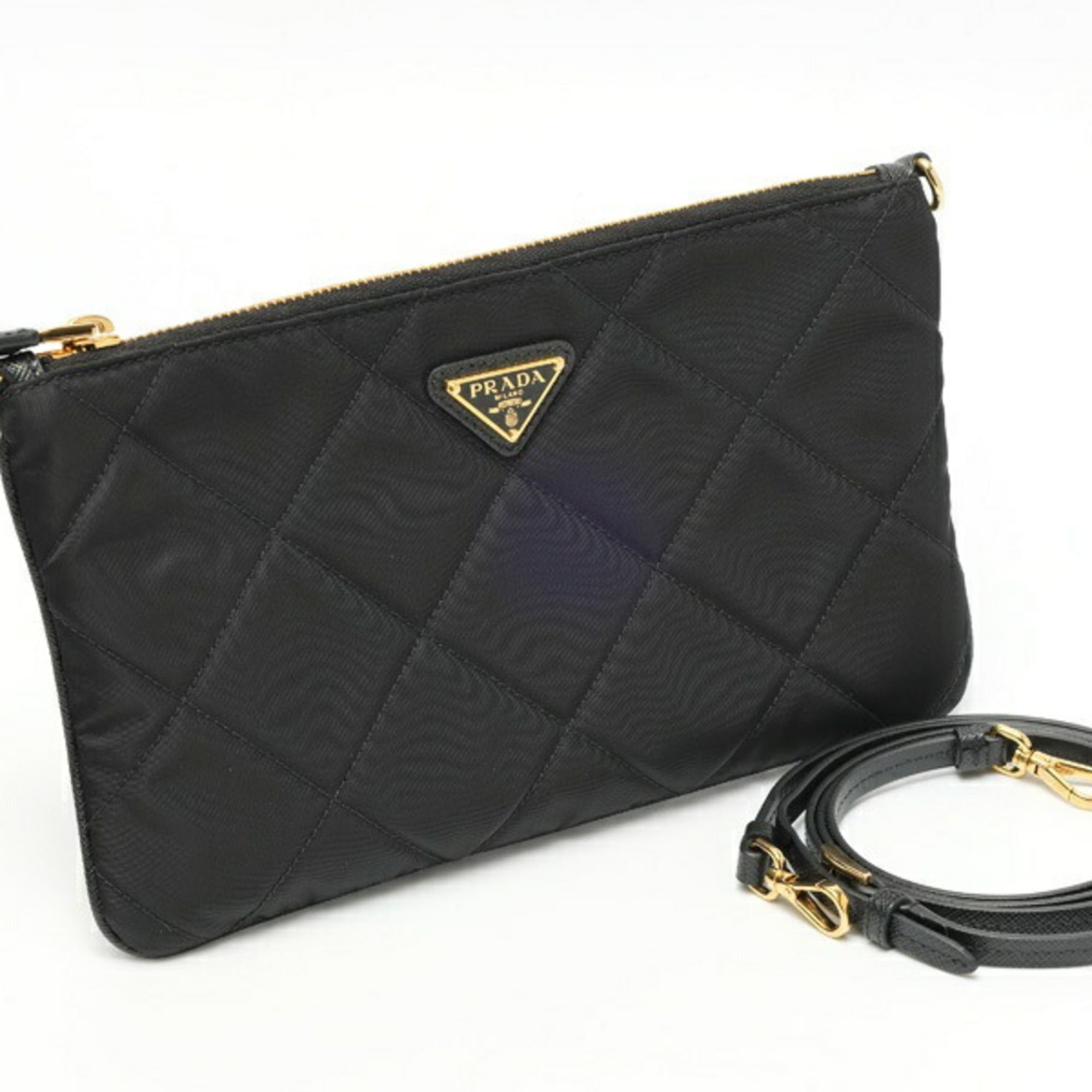 Prada Black Nylon Pouch Shoulder Bag (Pre-Owned)