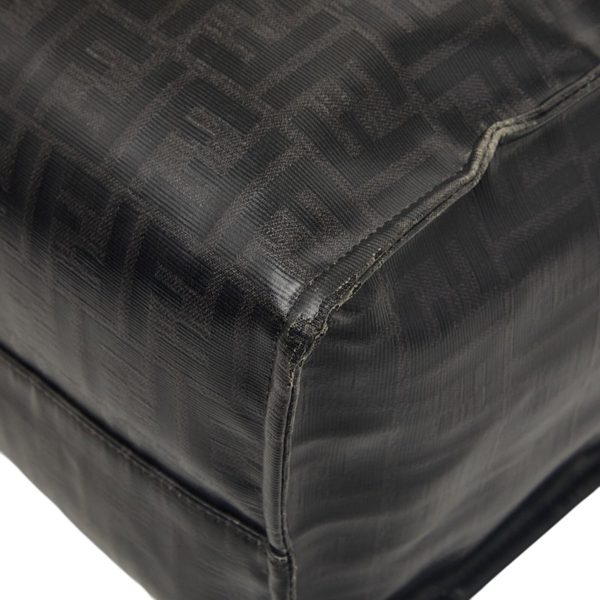 Fendi Black Pvc Wool Leather Tote Bag (Pre-Owned)