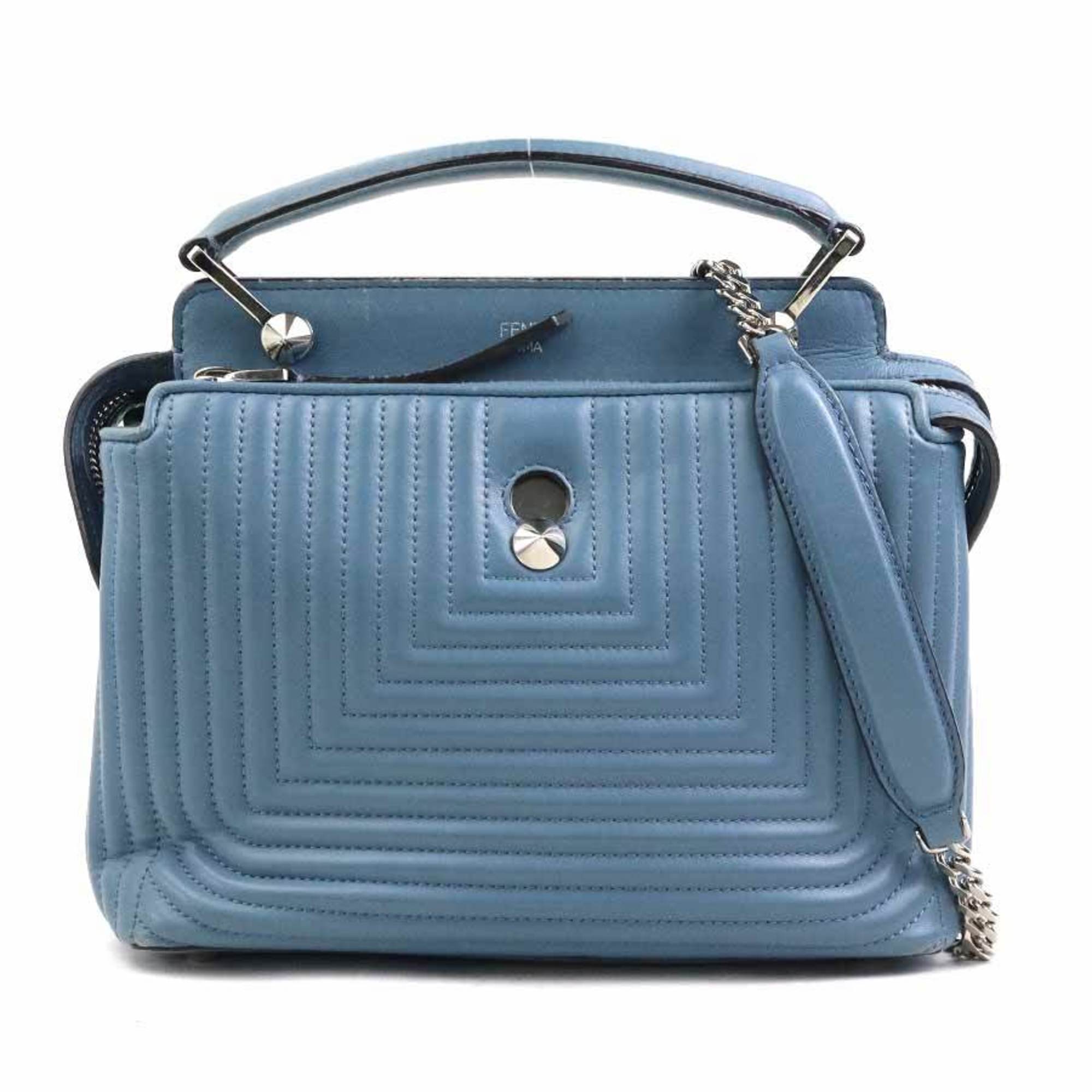 Fendi Blue Leather Shoulder Bag (Pre-Owned)
