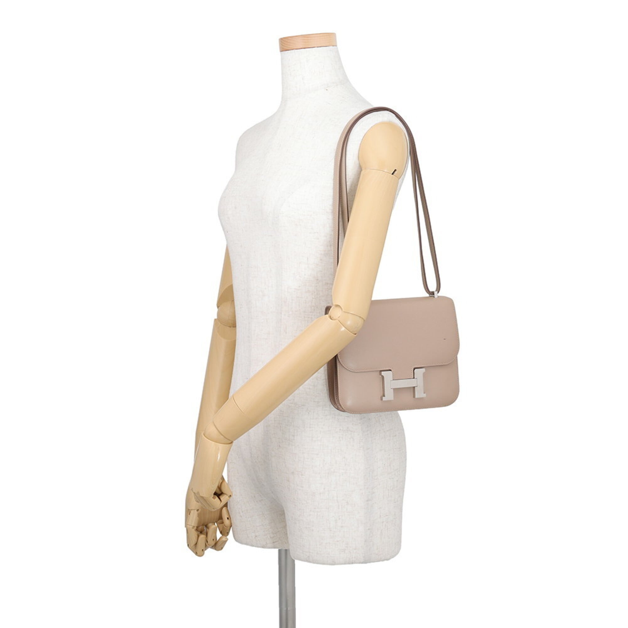 Hermes Argile Swift Leather Shoulder Bag (Pre-Owned)