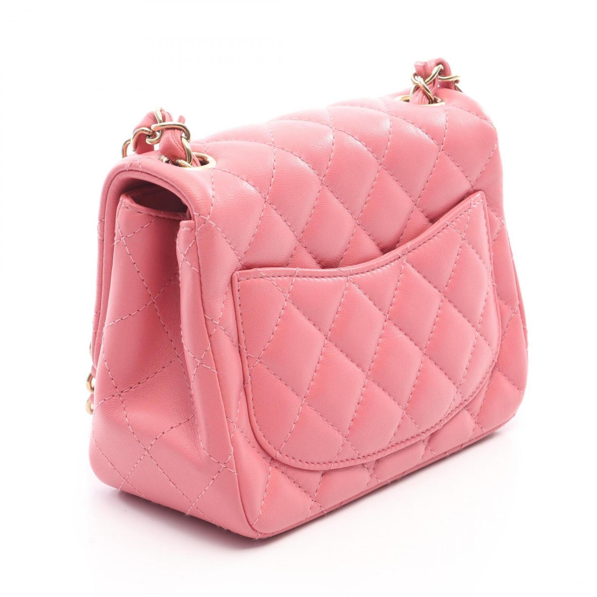 Chanel Pink Leather Handbag Shoulder Bag (Pre-Owned)