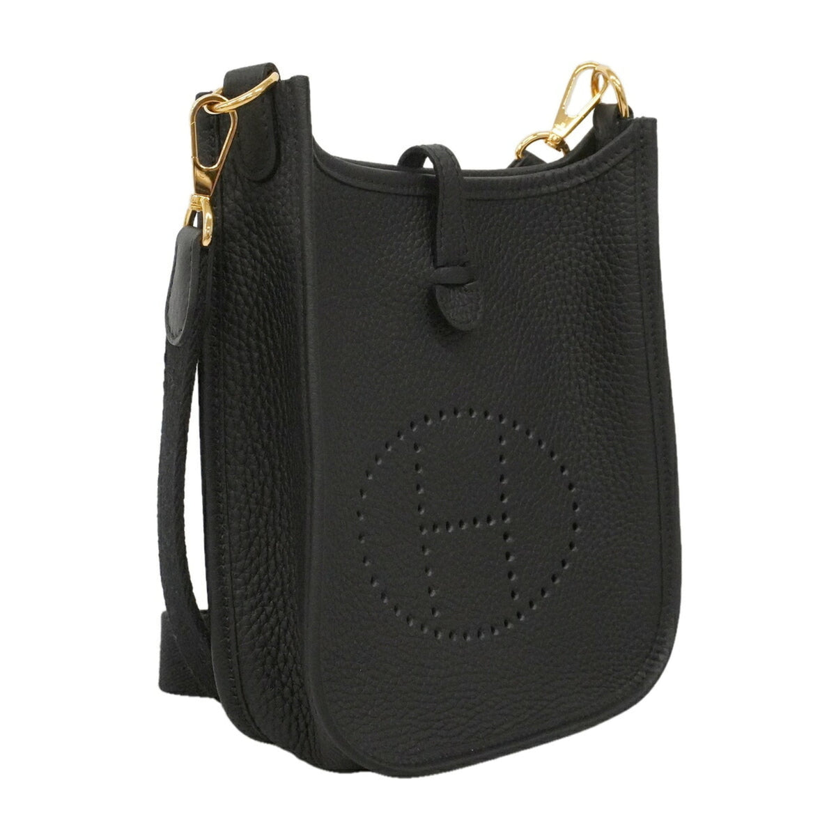 Hermes Black Taurillon Clemence Leather Shoulder Bag (Pre-Owned)