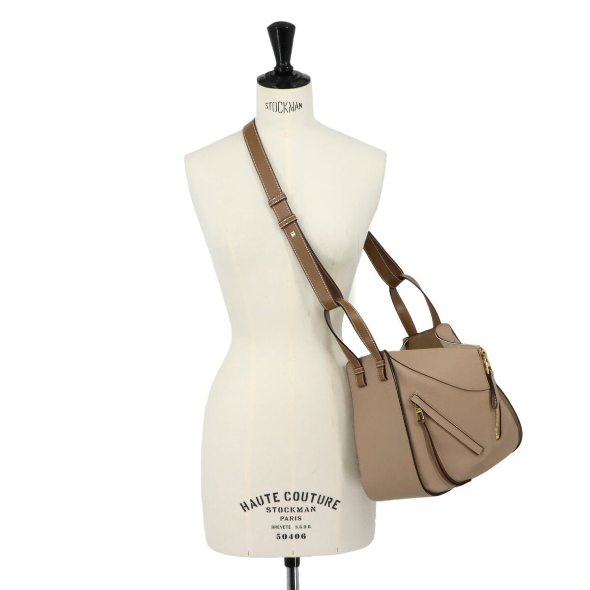 Loewe Hammock Beige Brown Leather Handbag (Pre-Owned)