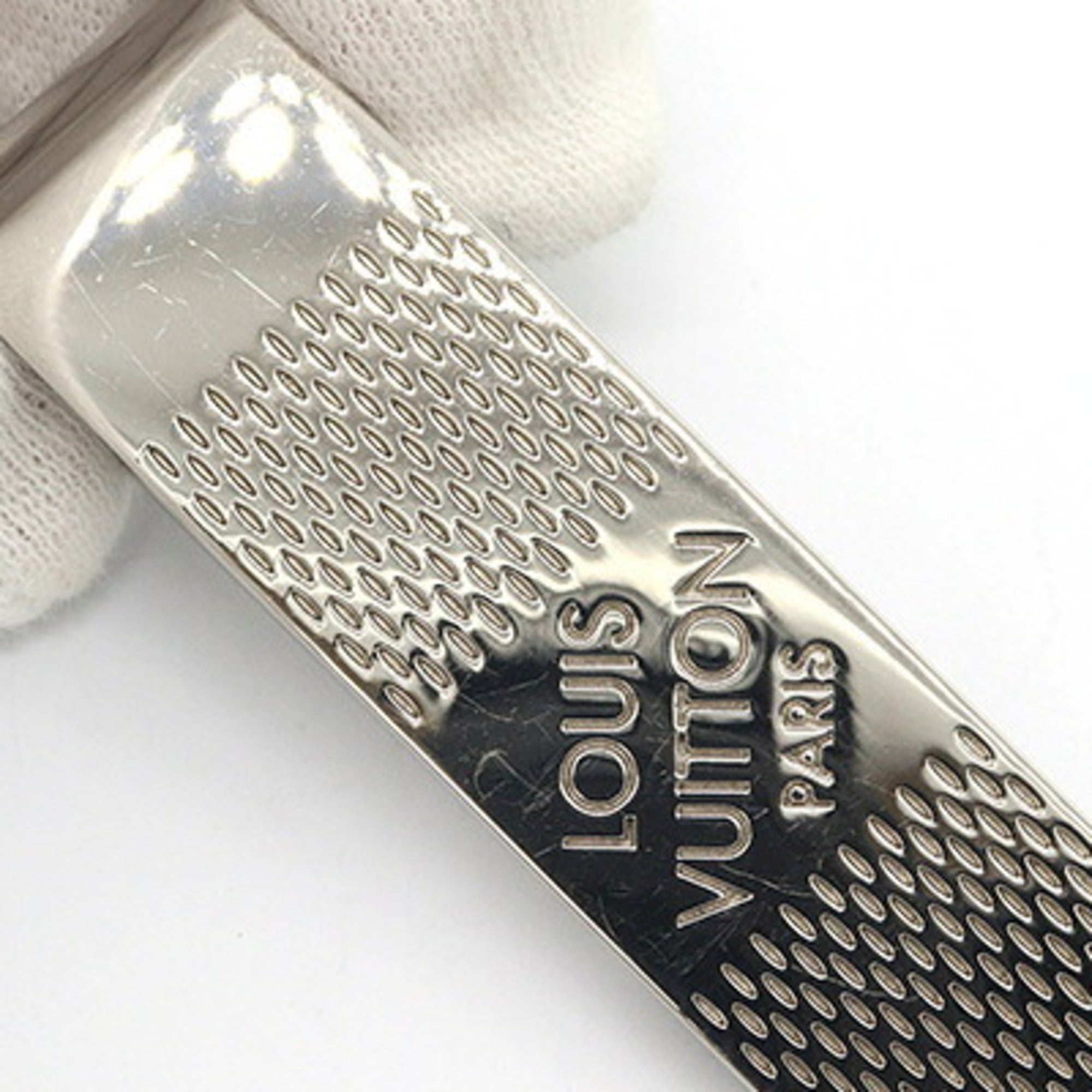 Louis Vuitton Silver Damier Canvas Metal Money Clip (Pre-Owned)