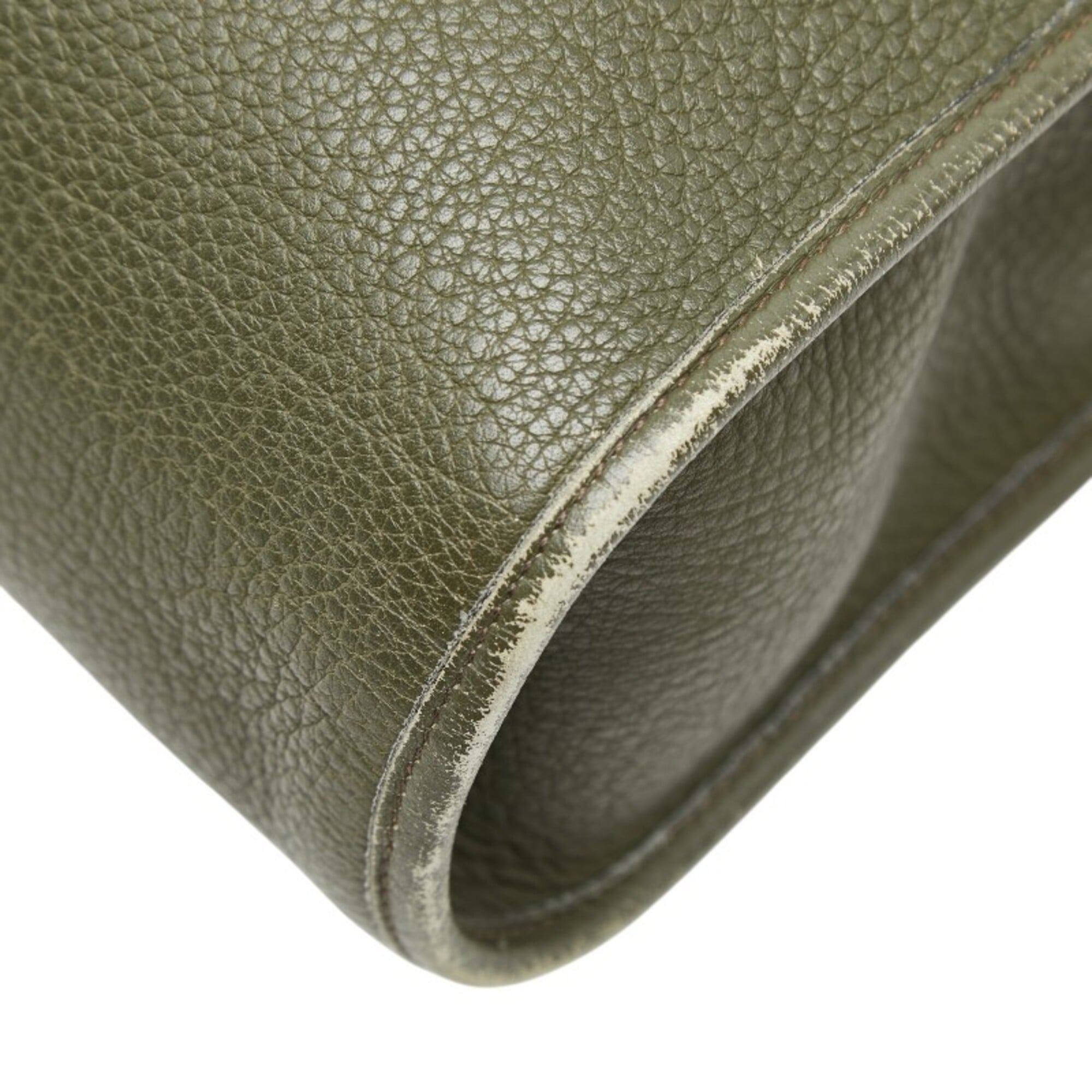 Hermes Green Taurillon Clemence Leather Pouch Shoulder Bag Tote Bag (Pre-Owned)