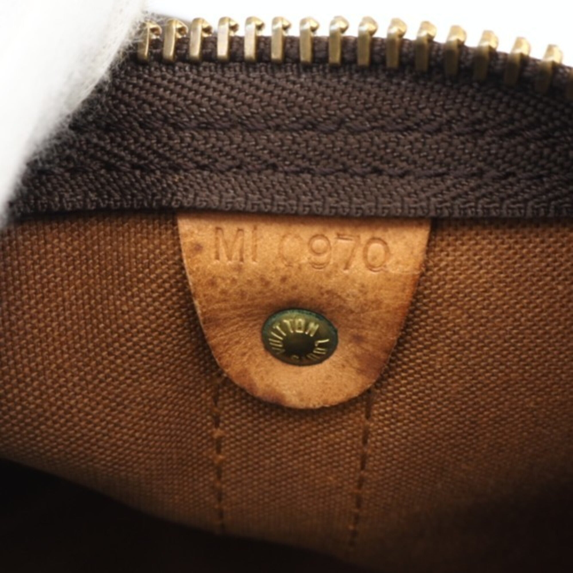 Louis Vuitton Monogram Beige Brown Coated Canvas Leather Boston Bag (Pre-Owned)