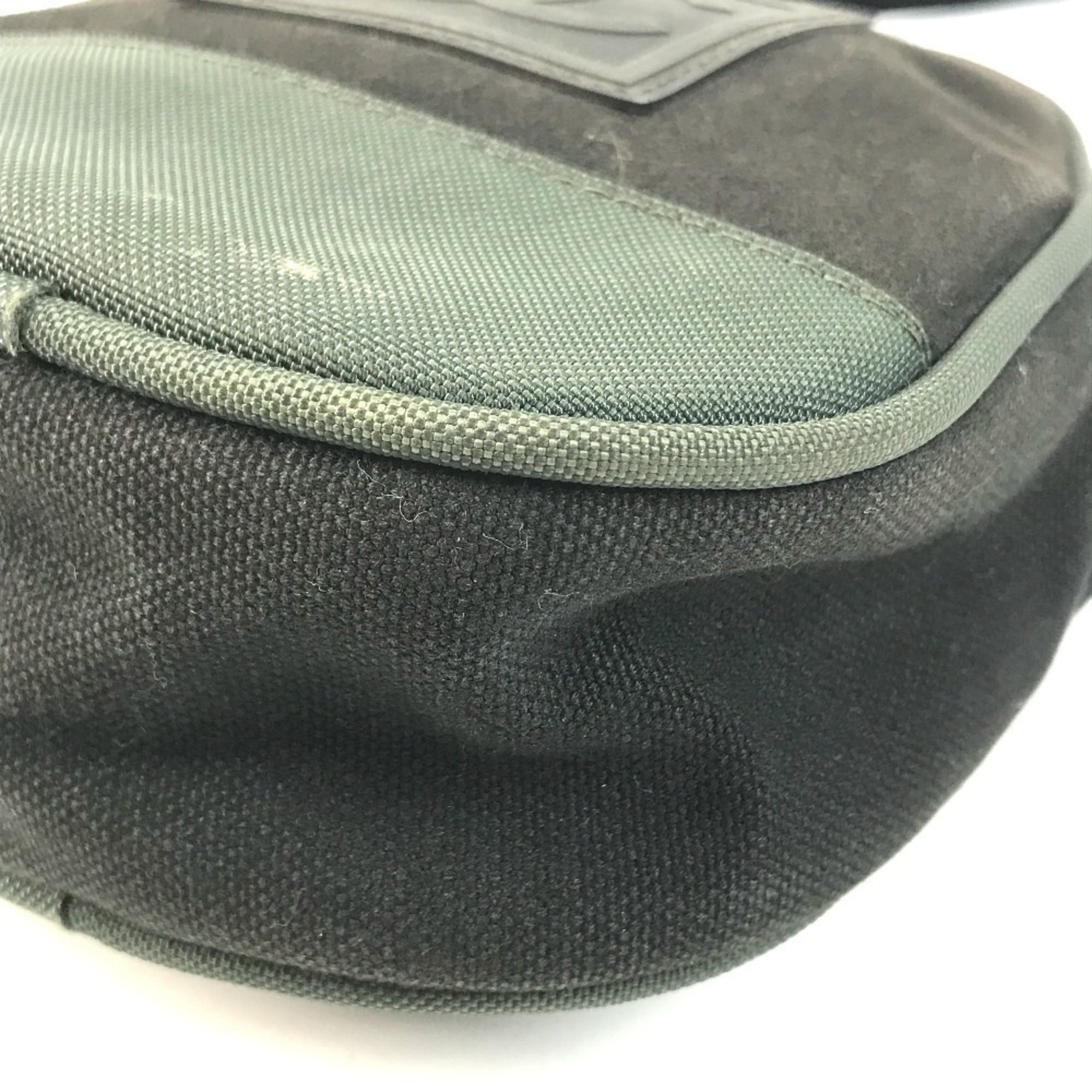 Chanel Black Khaki Canvas Pochette Shoulder Bag (Pre-Owned)