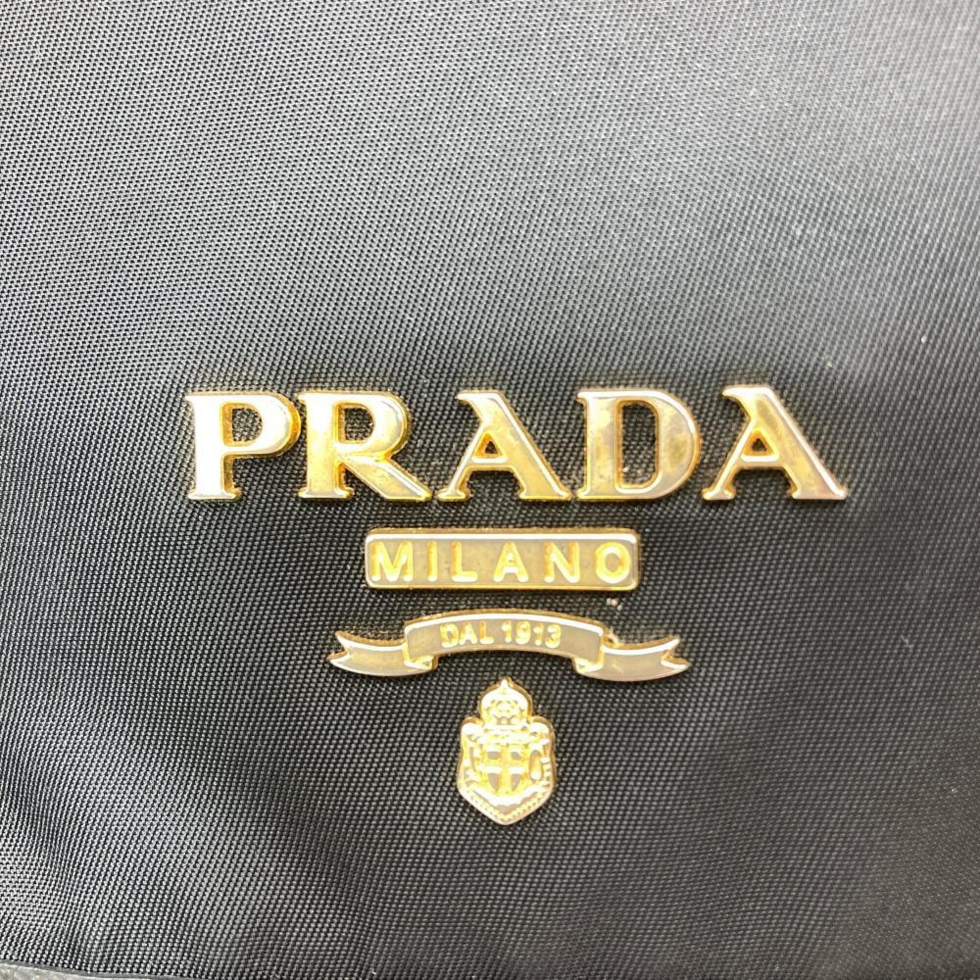 Prada Black Nylon Leather Shoulder Bag (Pre-Owned)