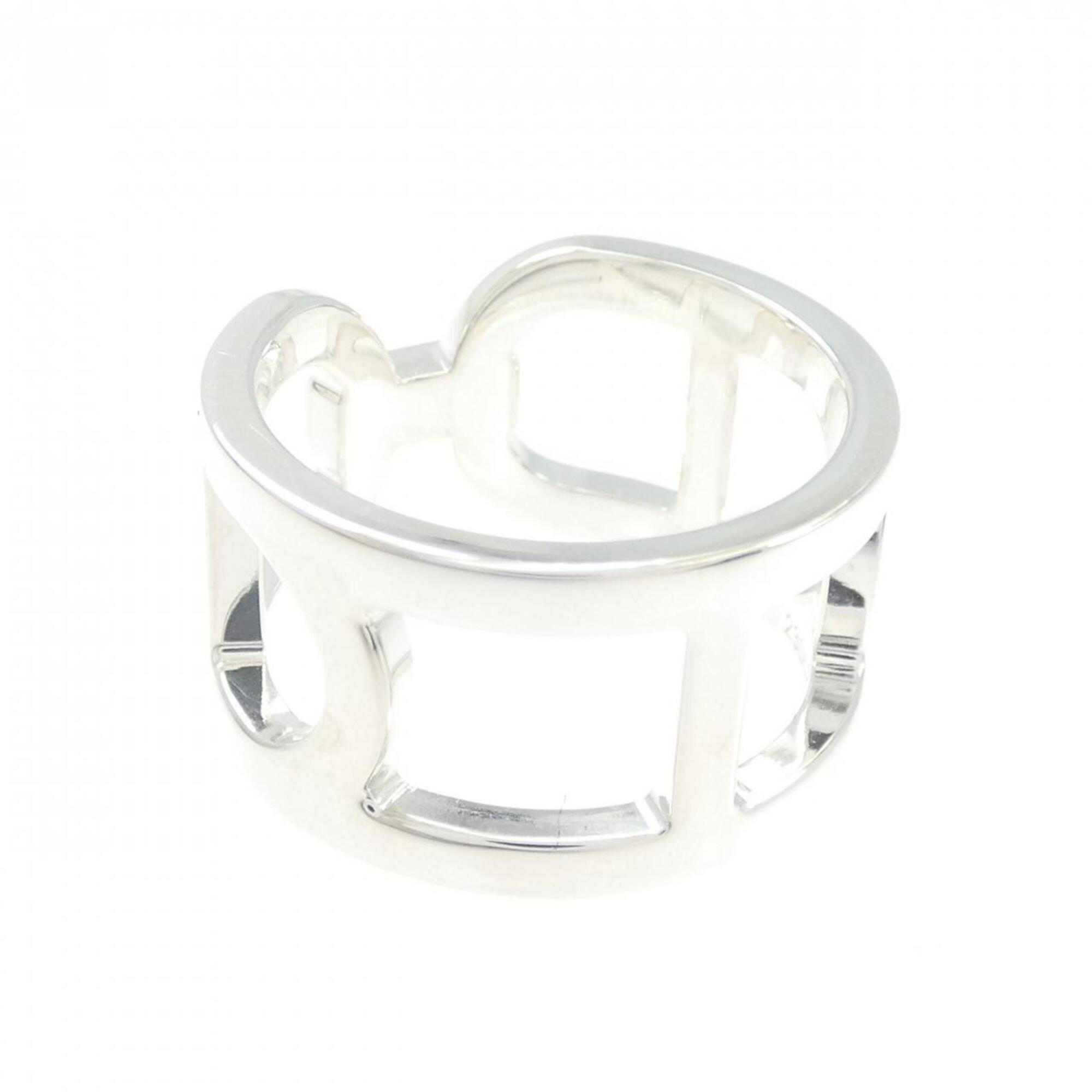 Hermes Silver 925 Band Ring (Pre-Owned)