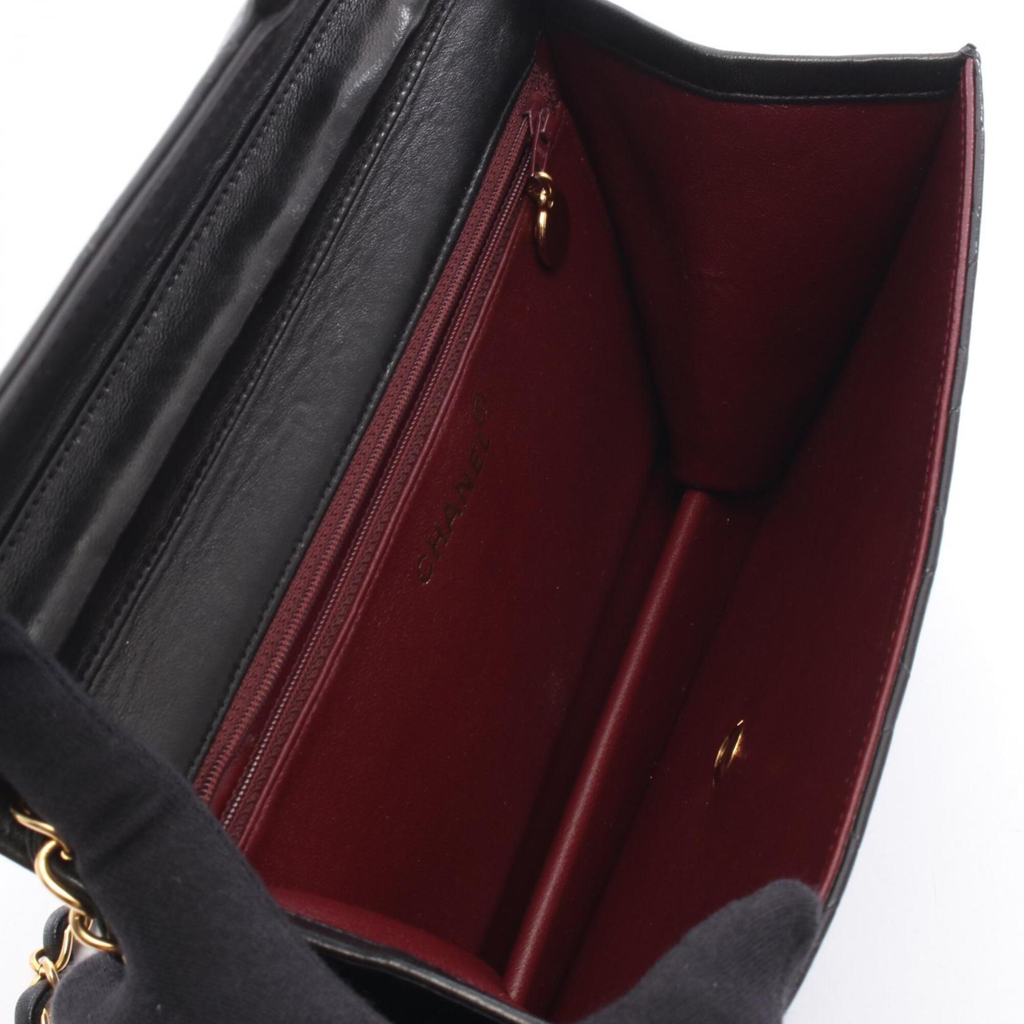 Chanel Black Leather Handbag Shoulder Bag (Pre-Owned)