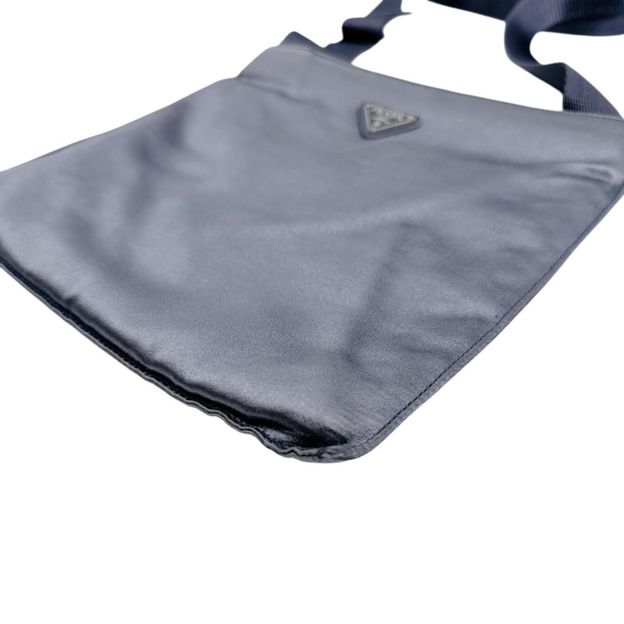Prada Gray Satin Pochette Shoulder Bag (Pre-Owned)