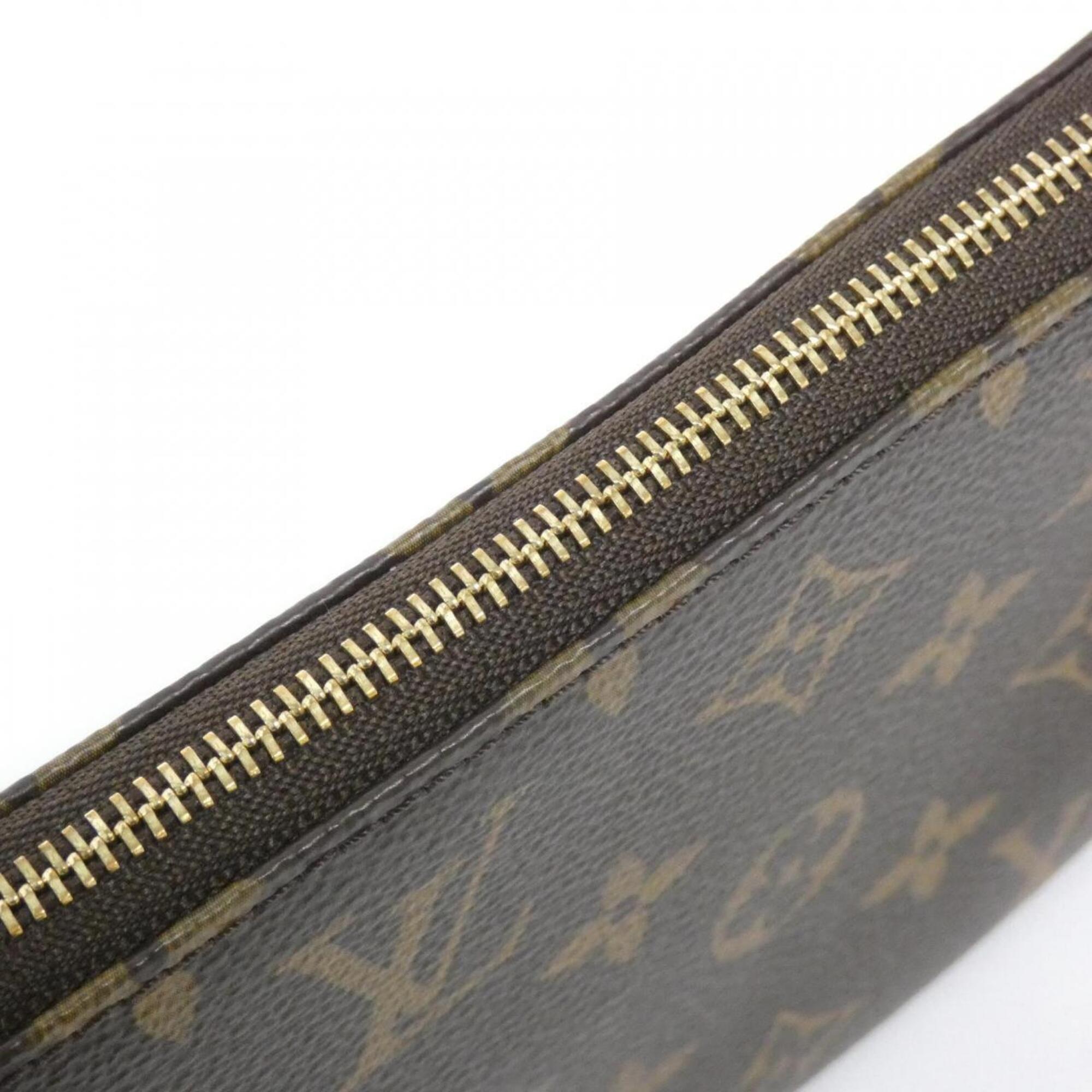 Louis Vuitton Marron Coated Canvas Pochette Pouch (Pre-Owned)