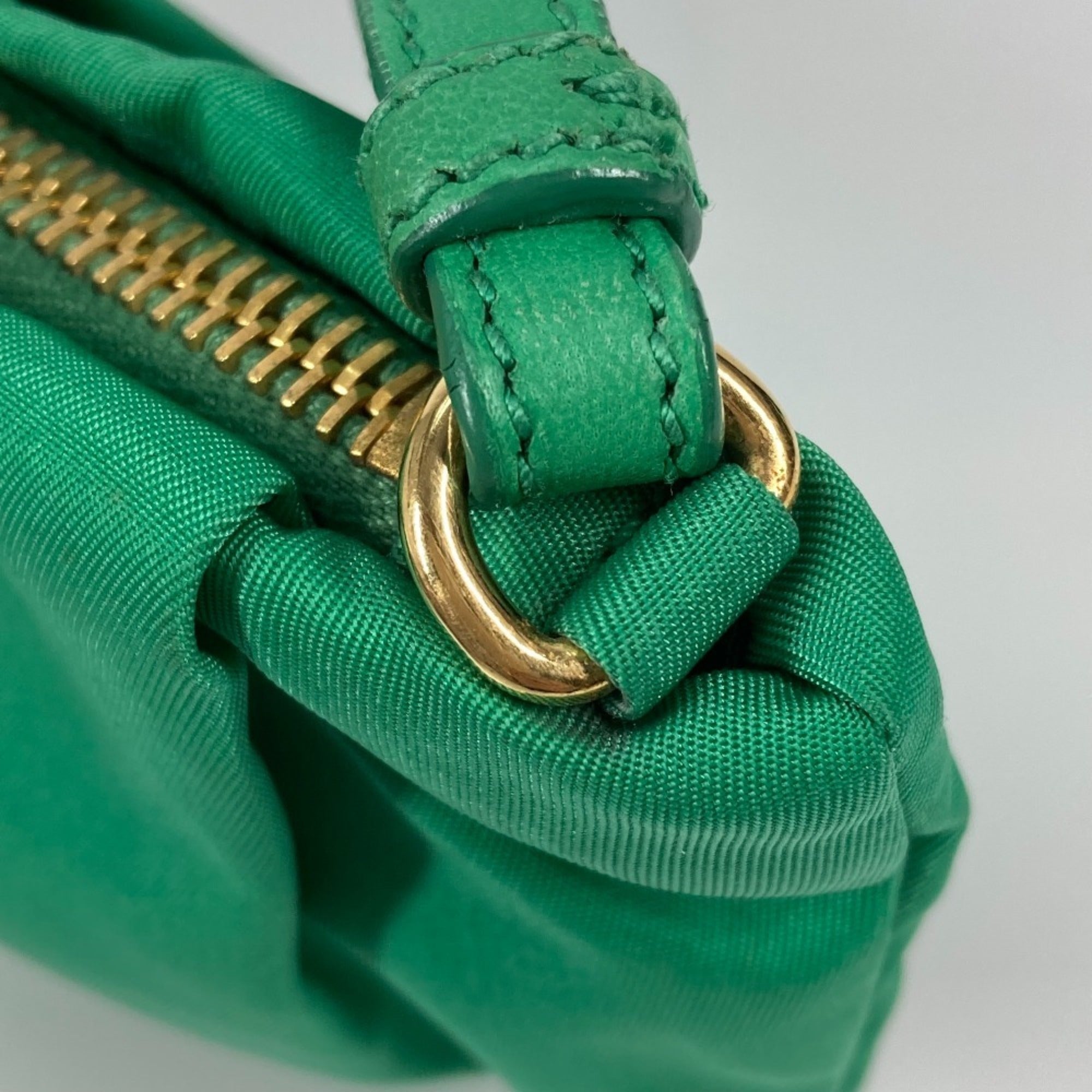 Prada Green Nylon Clutch Bag Pouch (Pre-Owned)