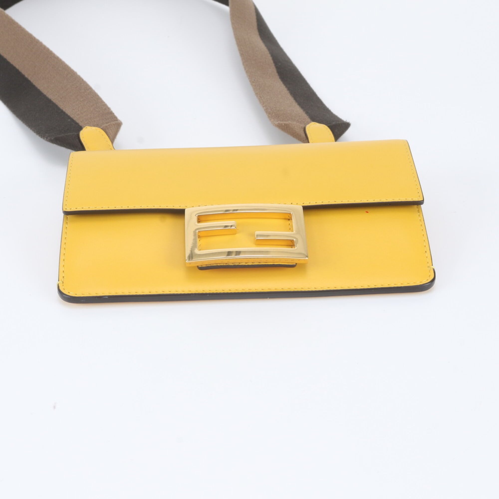 Fendi Yellow Leather Crossbody Bag Shoulder Bag (Pre-Owned)