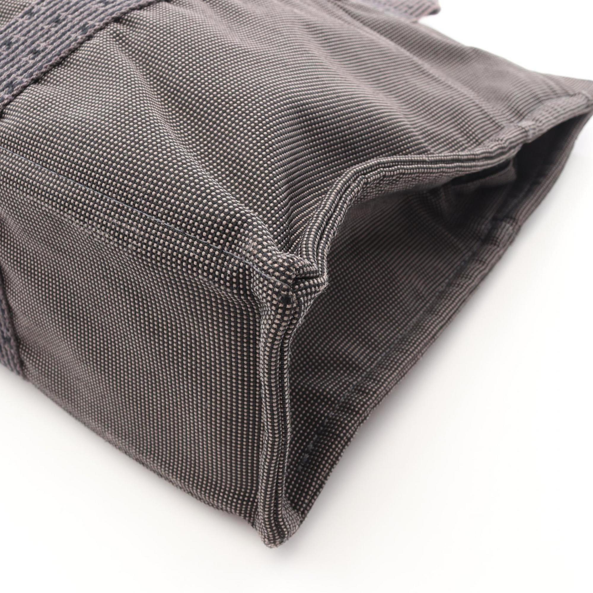 Hermes Gray Nylon Canvas Handbag Tote Bag (Pre-Owned)