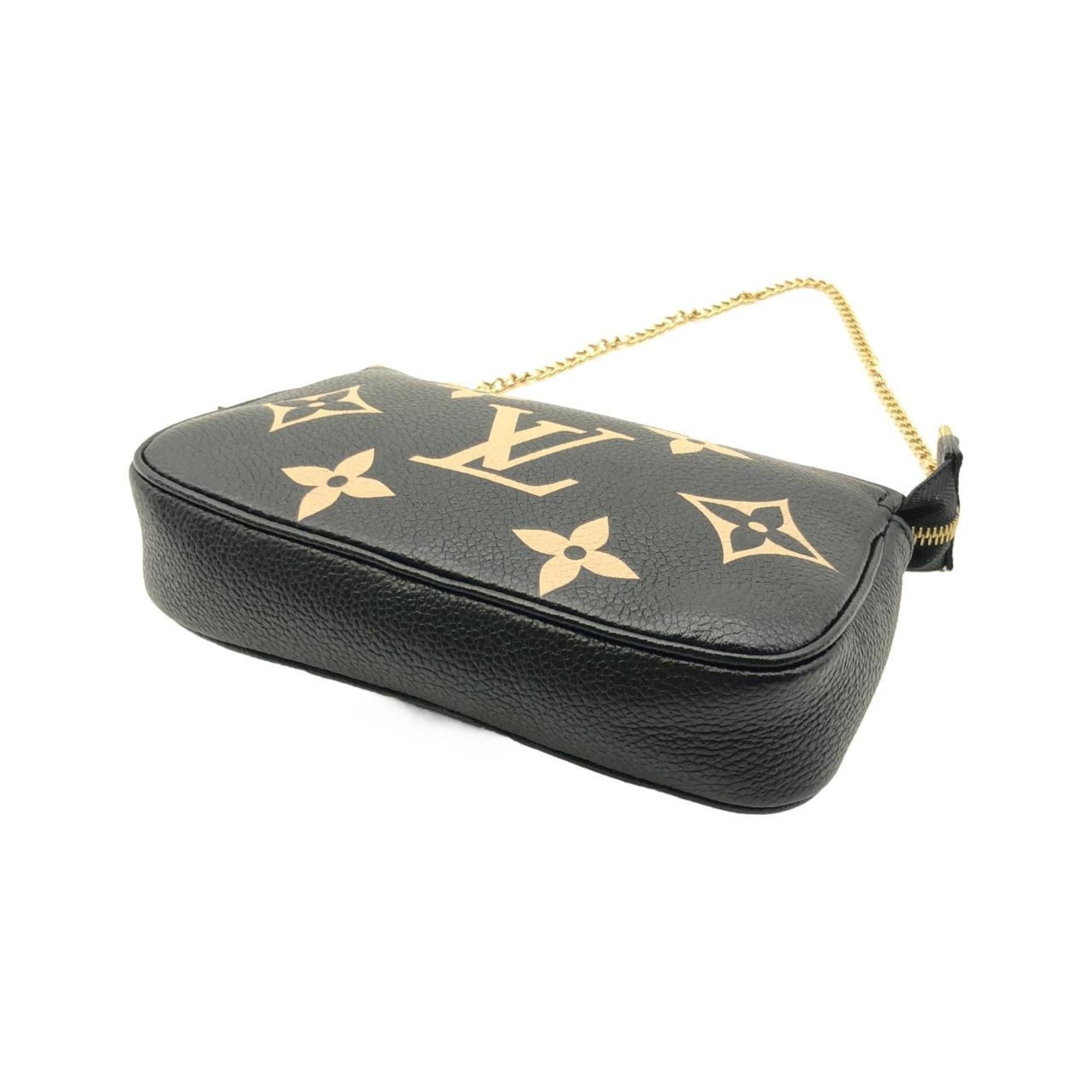 Louis Vuitton Beige Black Leather Pochette (Pre-Owned)