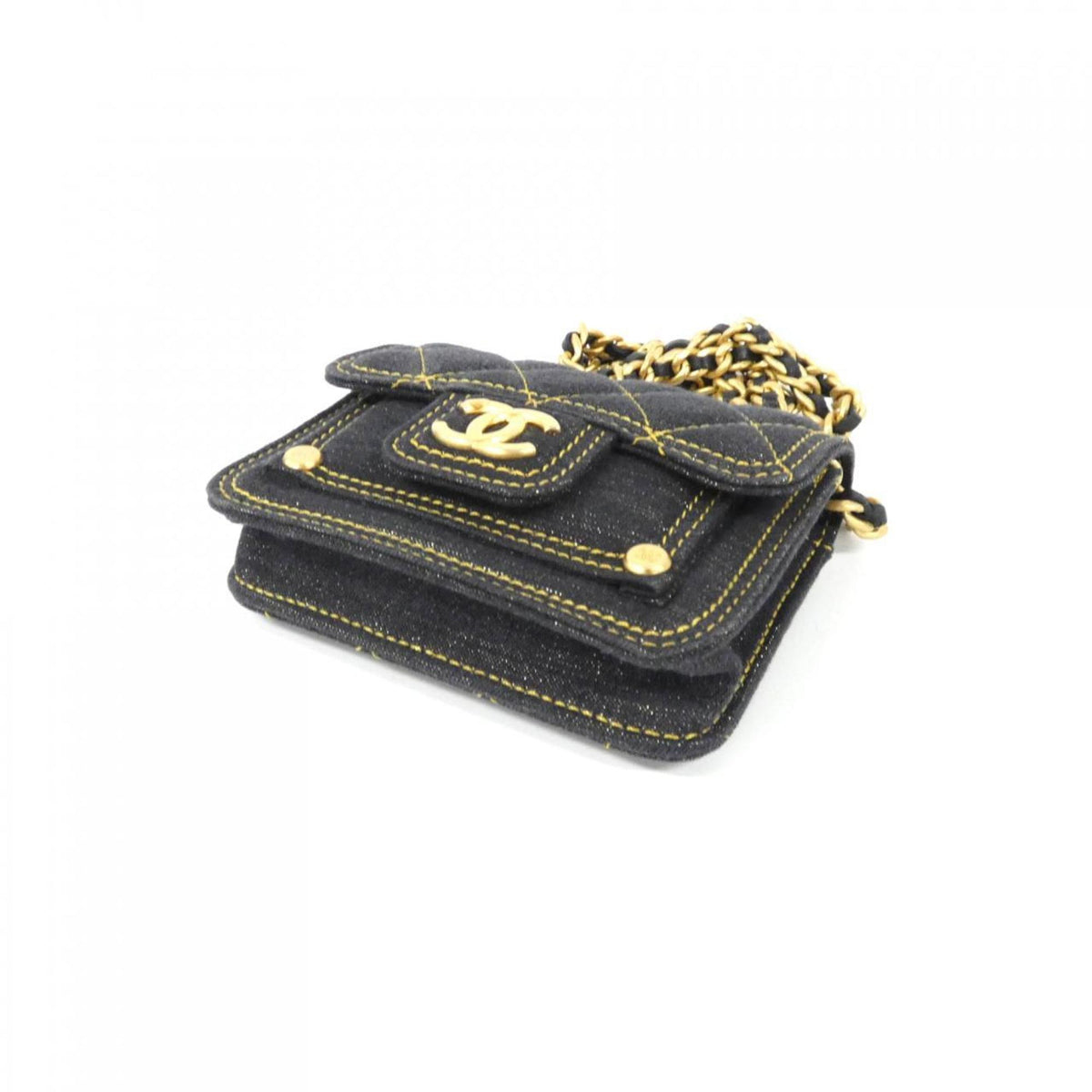 Chanel Black Denim Handbag Shoulder Bag (Pre-Owned)