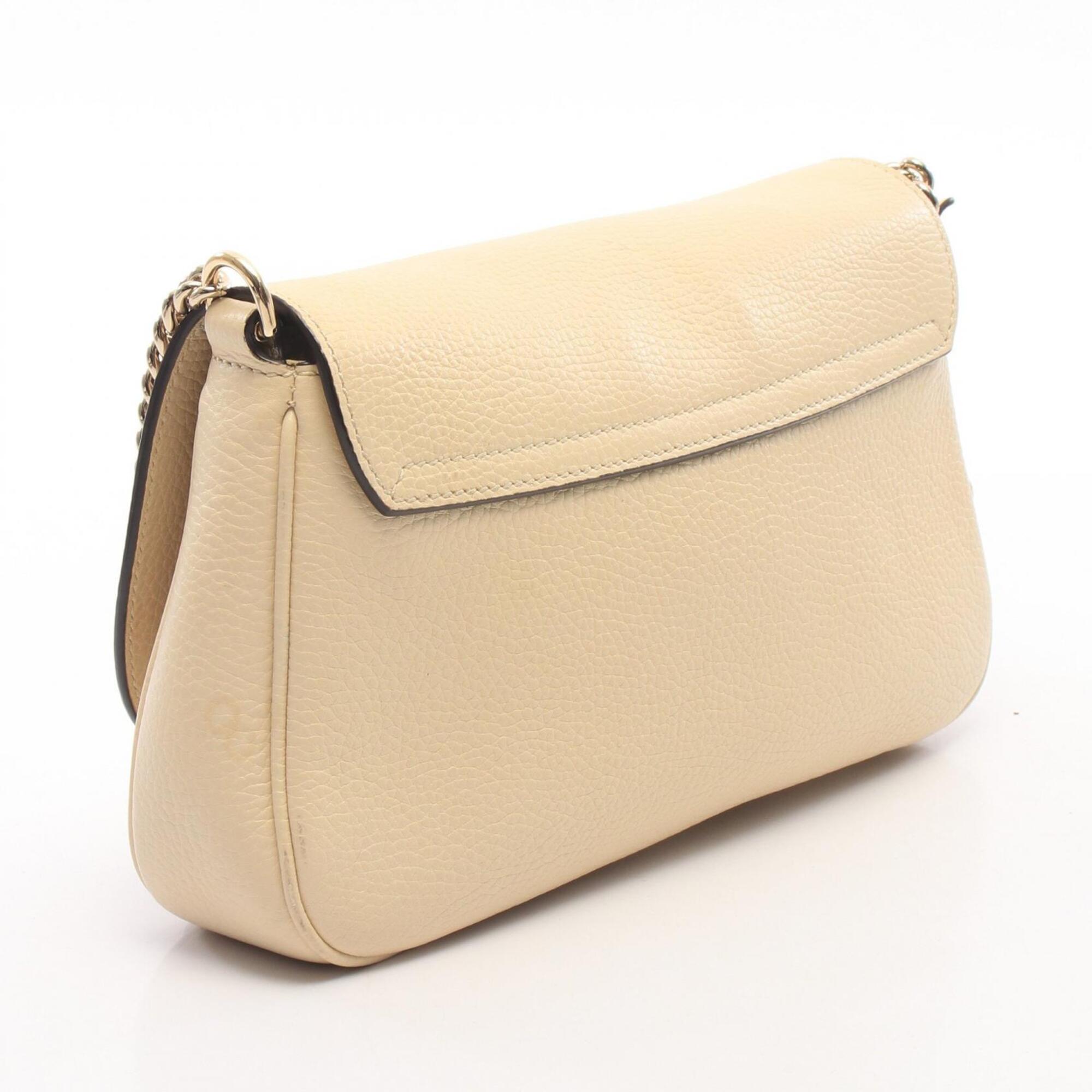 Gucci Ivory Leather Handbag Shoulder Bag (Pre-Owned)