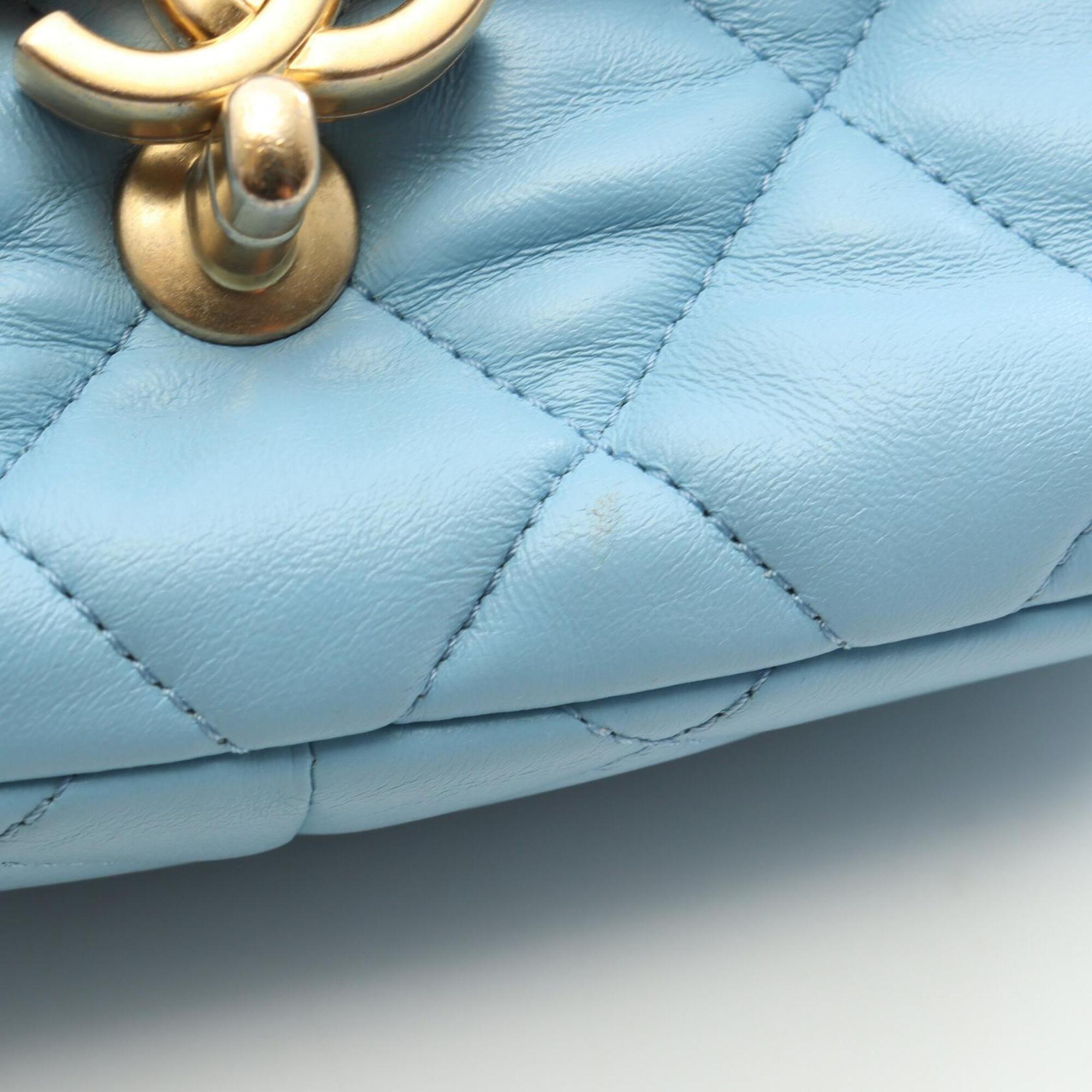 Chanel Blue Leather Handbag Shoulder Bag (Pre-Owned)