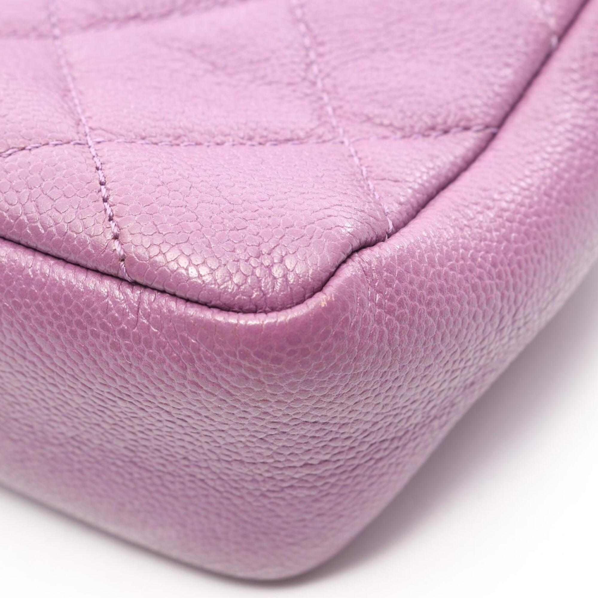Chanel Purple Leather Handbag Shoulder Bag (Pre-Owned)