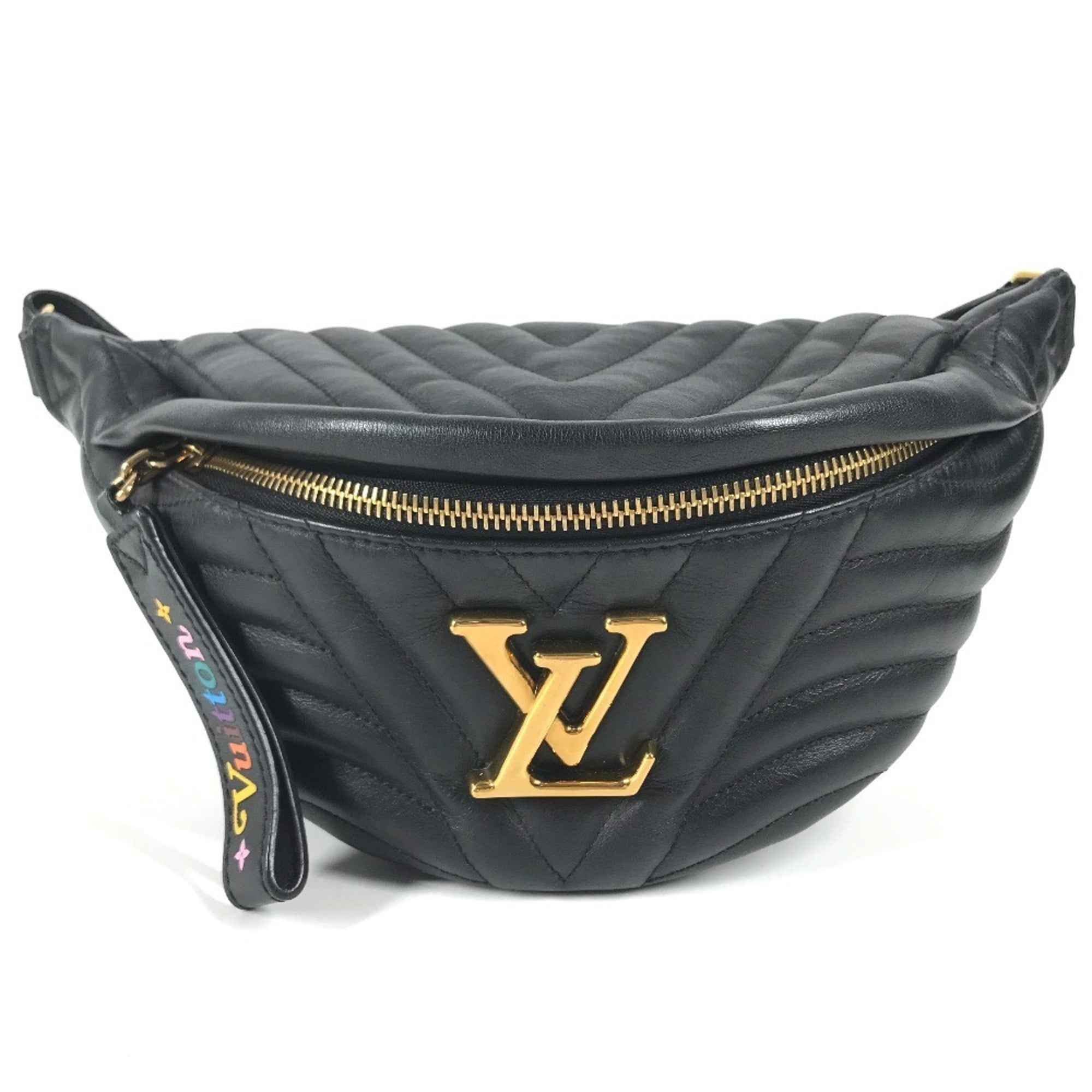 Louis Vuitton Black Leather Fanny Pack Sling Bag (Pre-Owned)