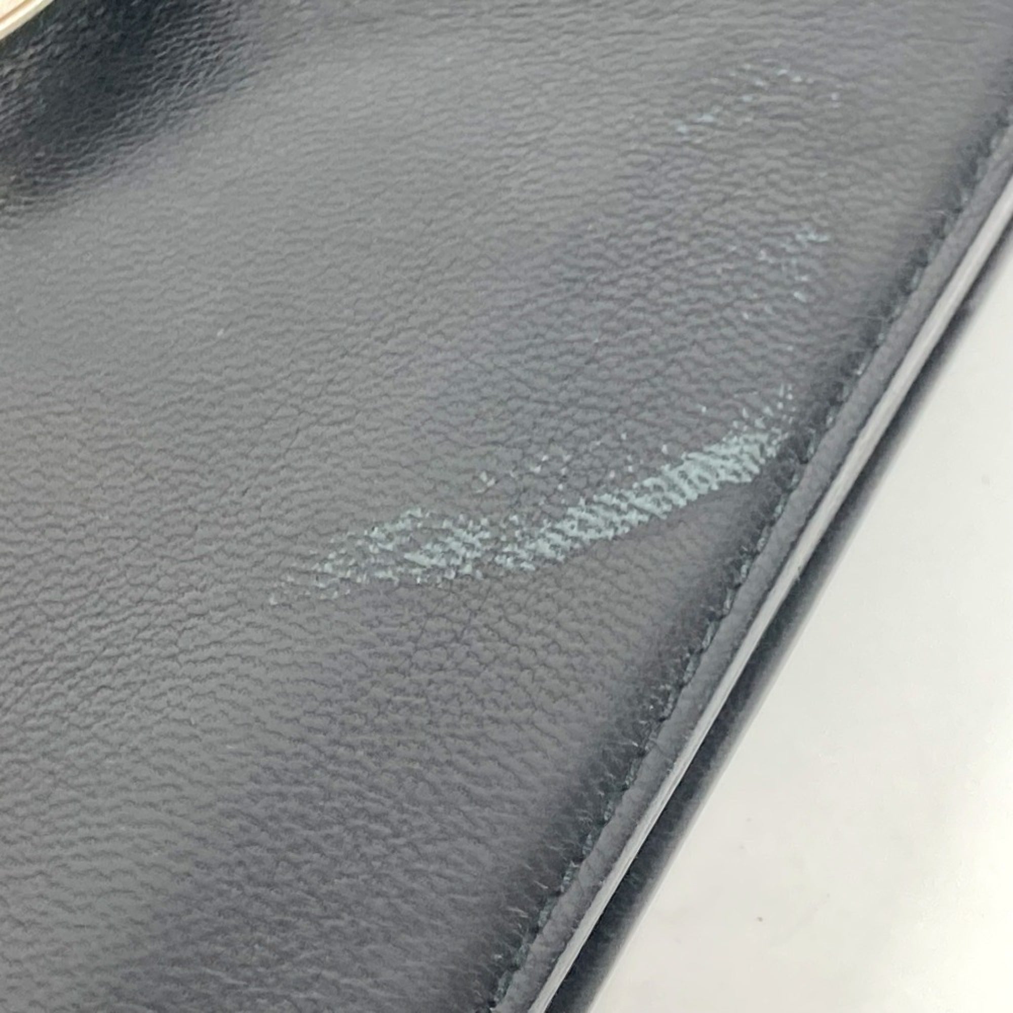 Salvatore Ferragamo Gancini Black Leather Clutch Bag (Pre-Owned)