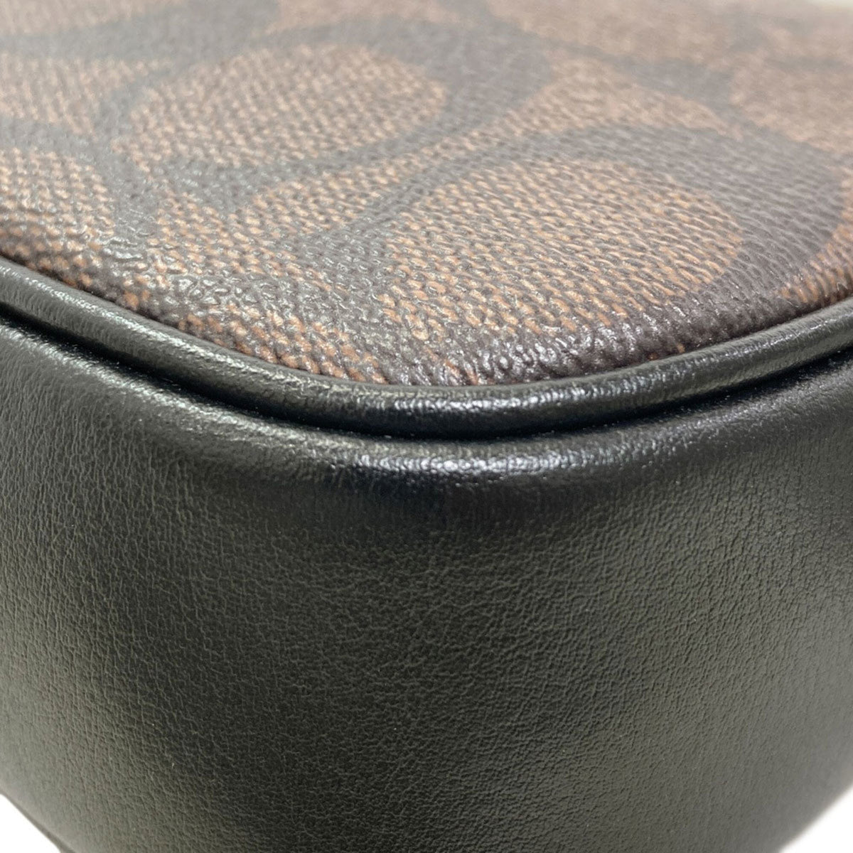 Coach Dark Brown Signature Line Pvc Shoulder Bag (Pre-Owned)