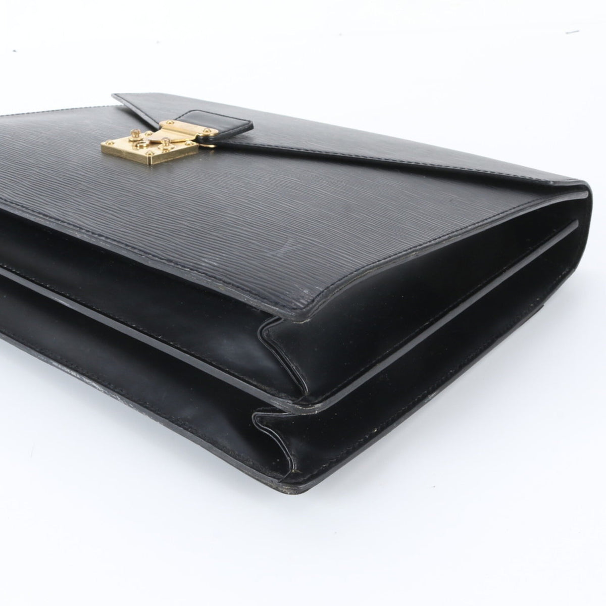 Louis Vuitton Noir Leather Tote Bag (Pre-Owned)
