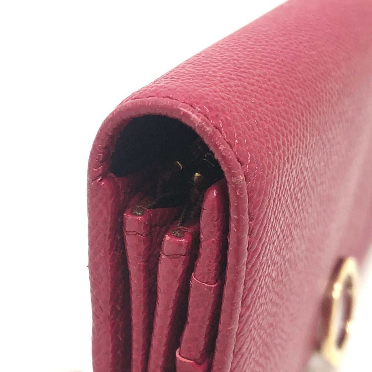 Bvlgari Red Color Leather Wallet (Bi-Fold) (Pre-Owned)