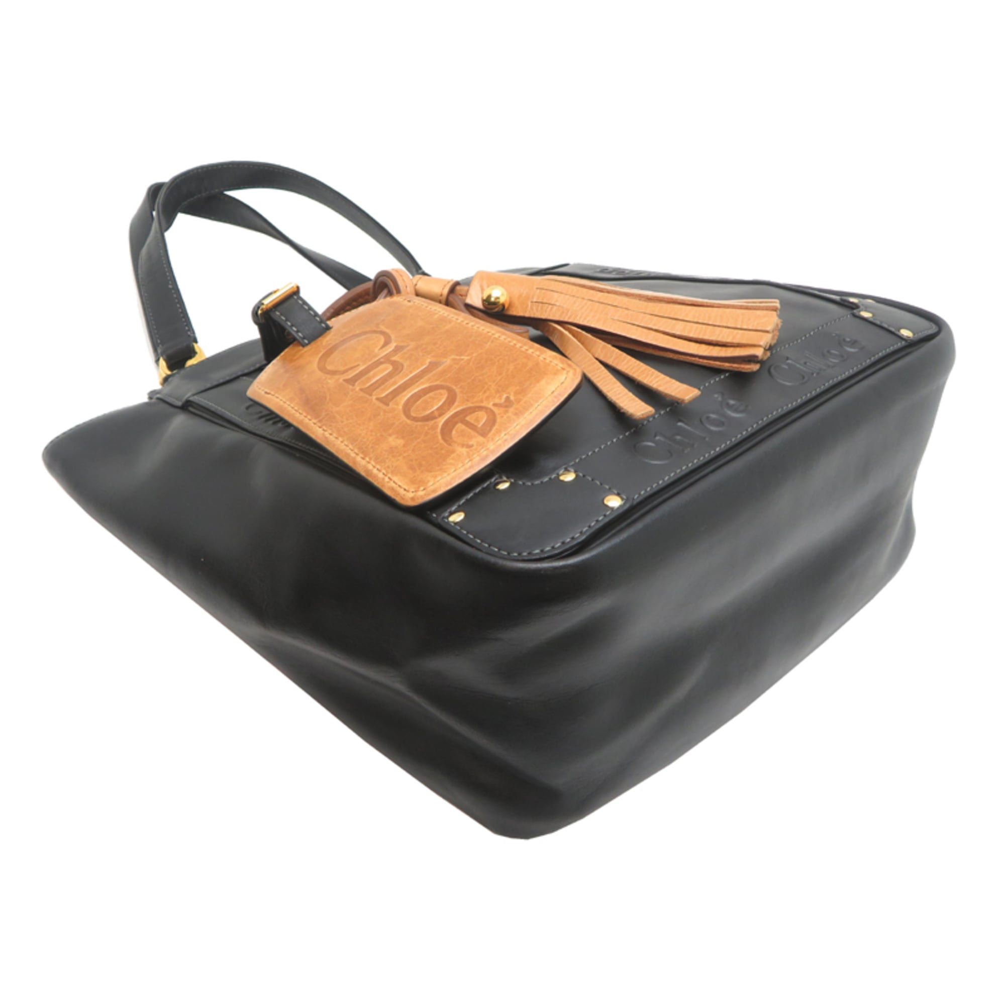 Chloé Black Leather Tote Bag (Pre-Owned)