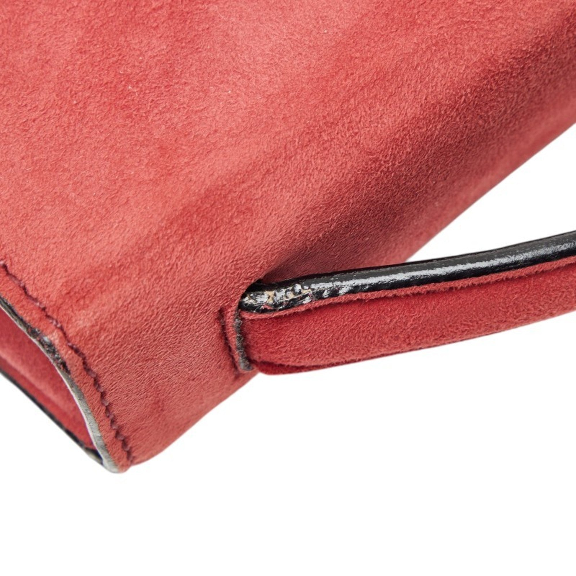 Loewe Red Color Suede Handbag Shoulder Bag (Pre-Owned)