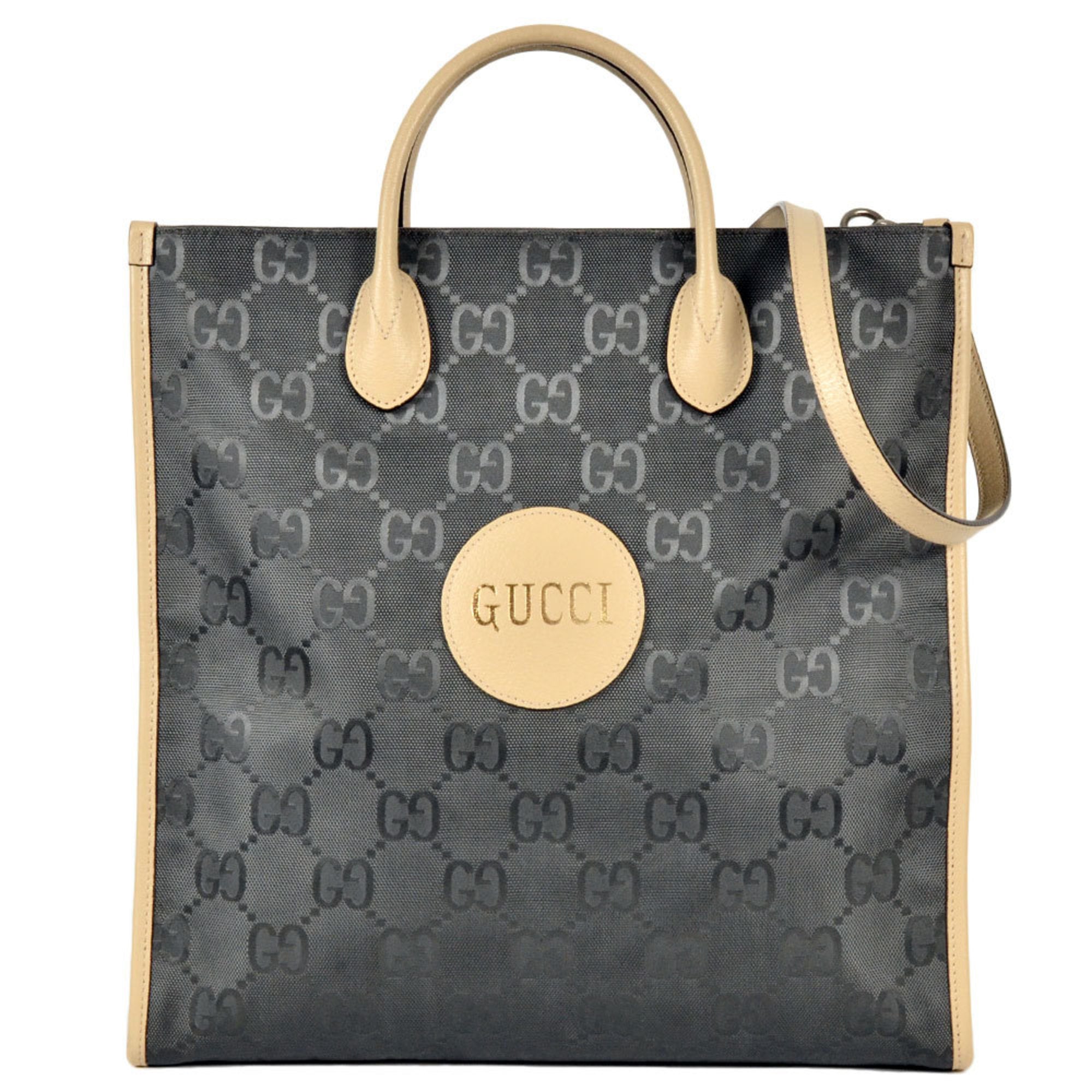 Gucci Gray Nylon Leather Tote Bag (Pre-Owned)