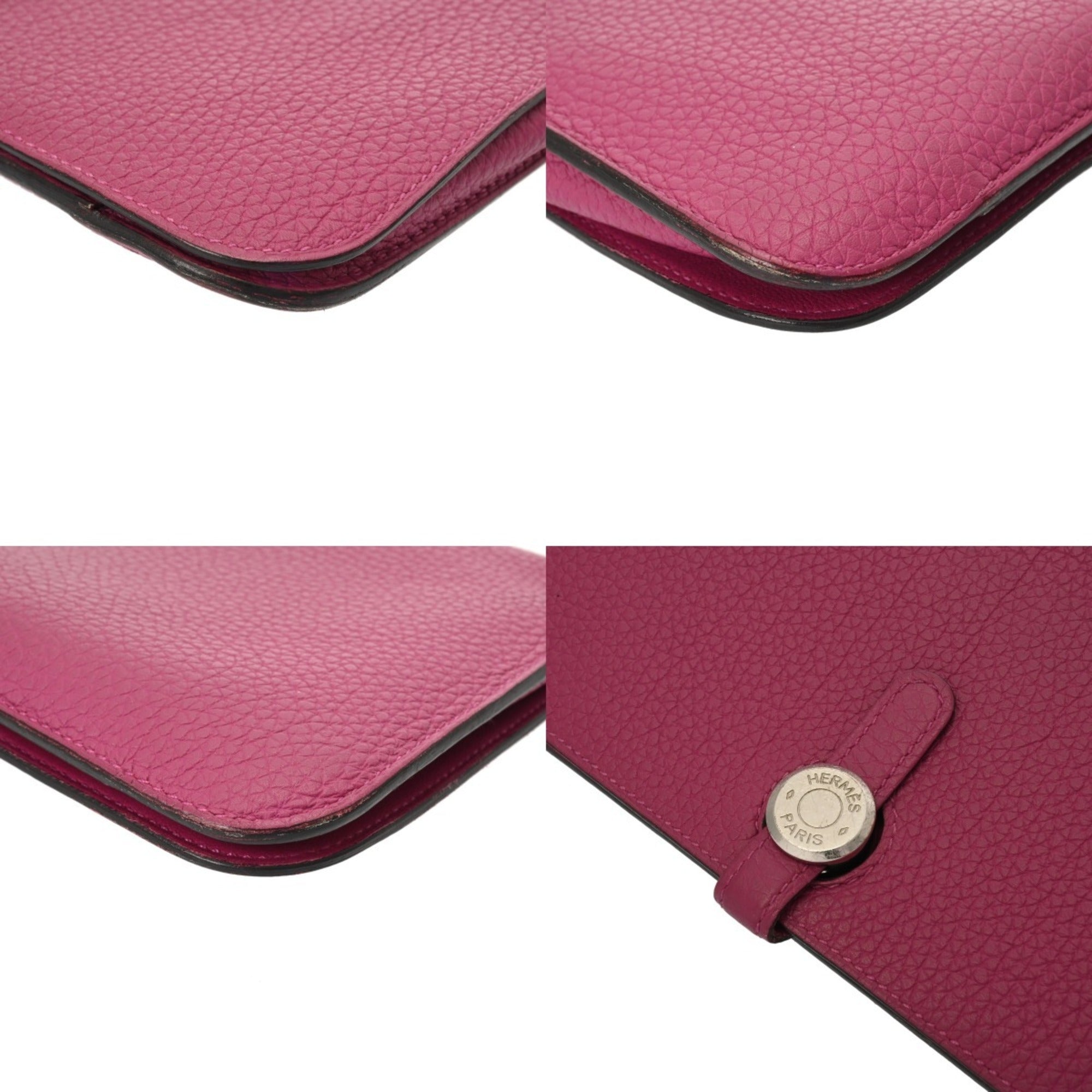 Hermes Dogon Rose Purple Chevre Leather Long Wallet (Bi-Fold) (Pre-Owned)