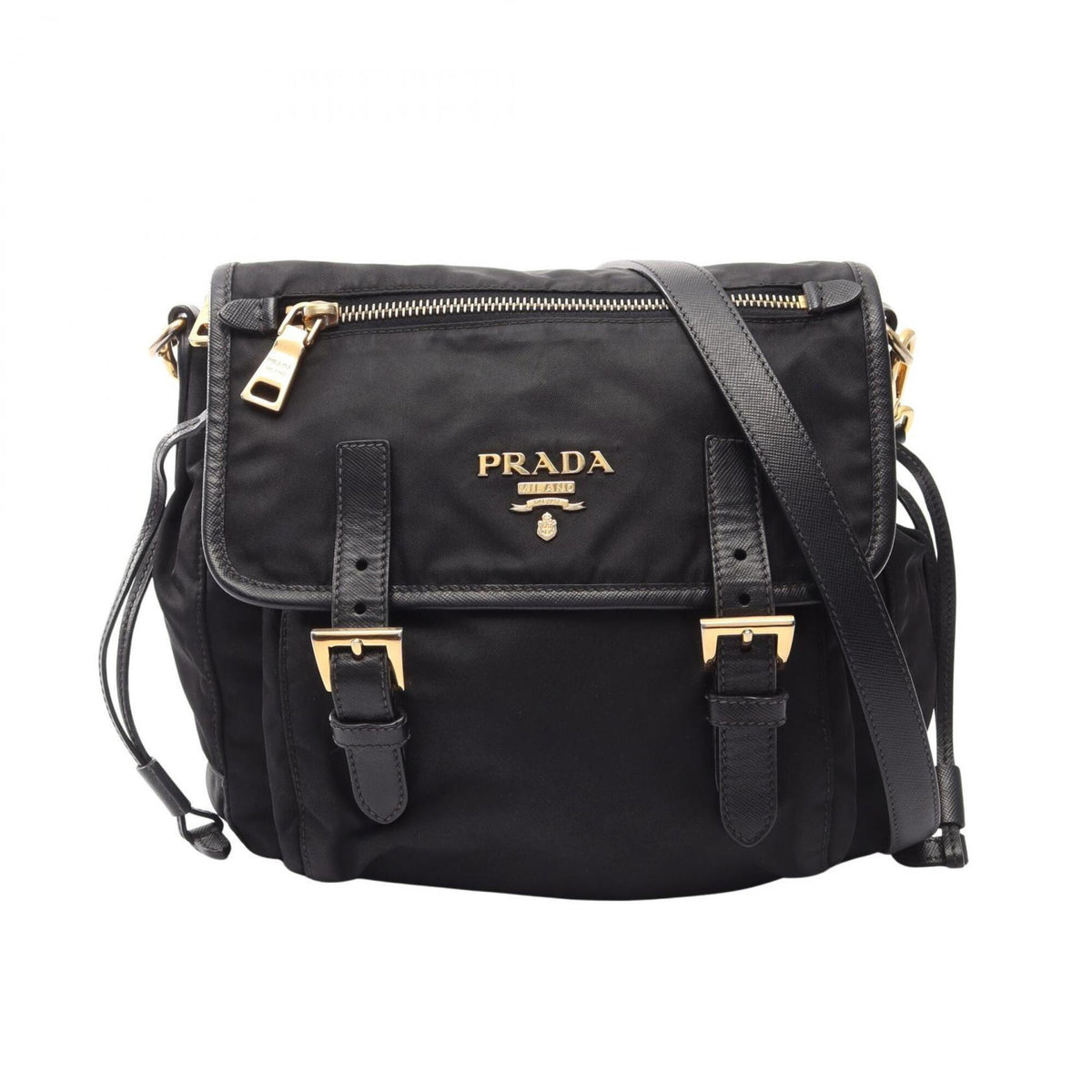 Prada Black Nylon Saffiano Shoulder Bag (Pre-Owned)