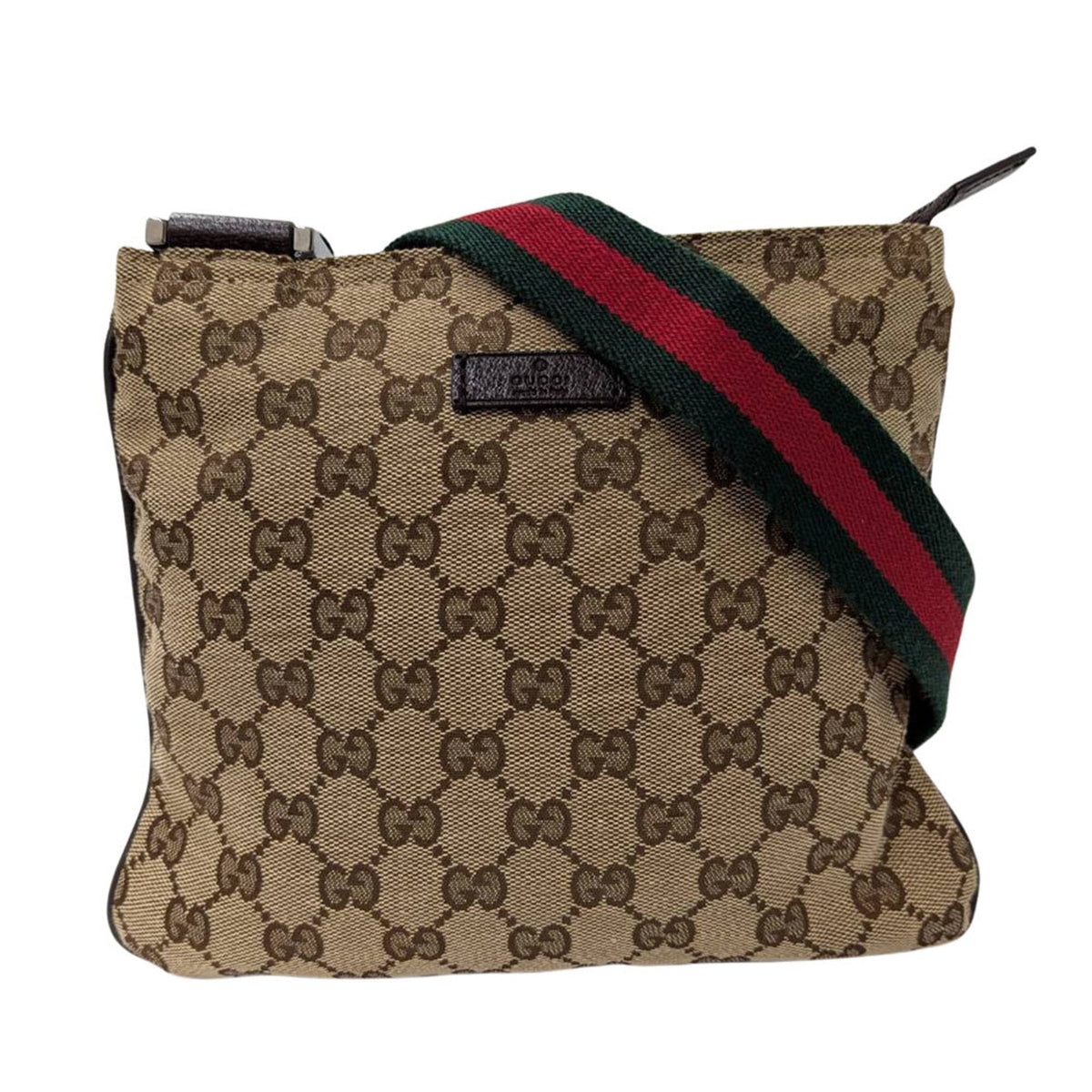 Gucci Beige Brown Gg Canvas Handbag Shoulder Bag (Pre-Owned)