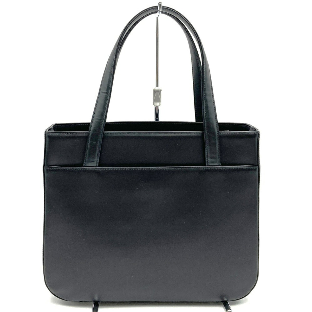 Burberry Black Leather Handbag Tote Bag (Pre-Owned)