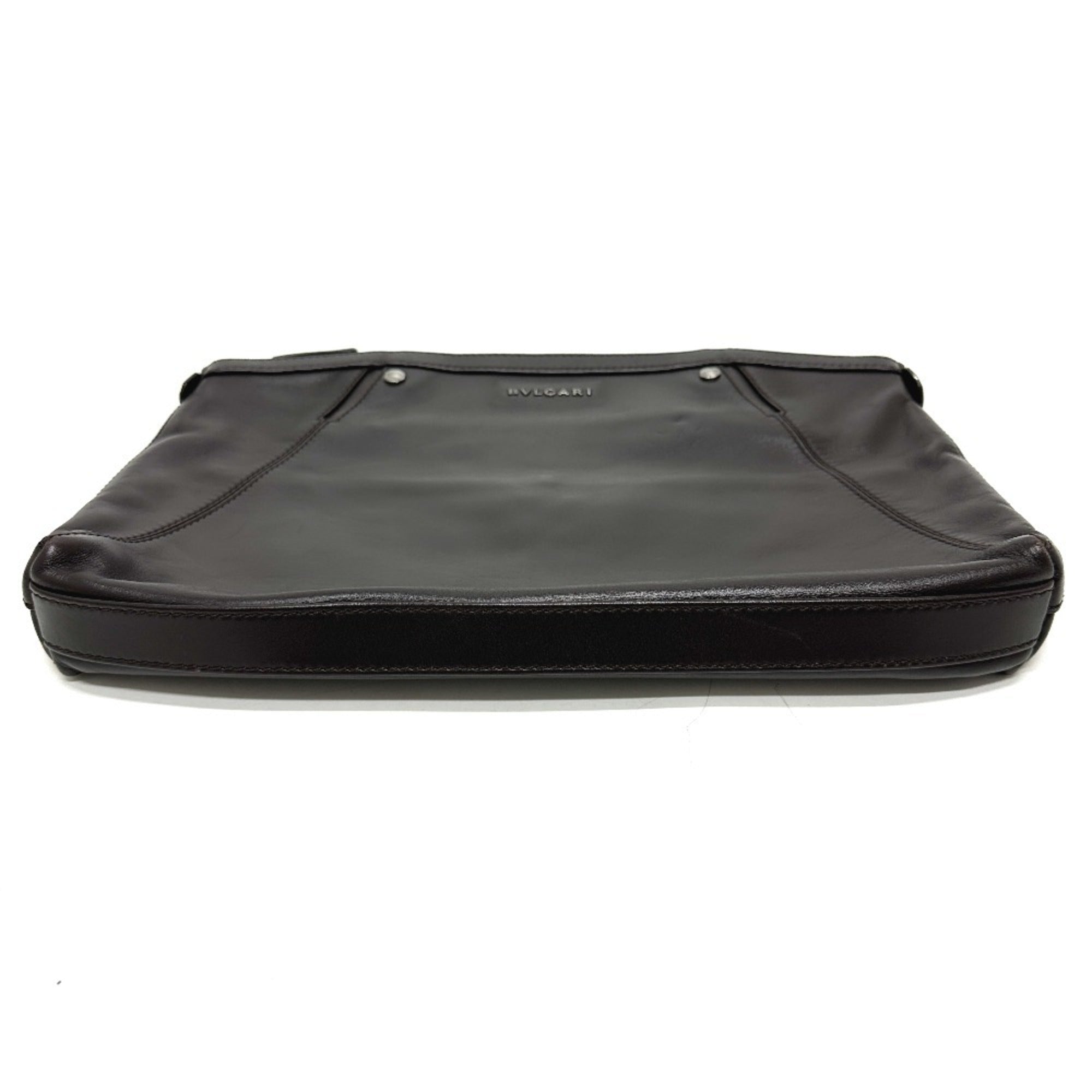 Bvlgari Brown Leather Clutch Bag (Pre-Owned)
